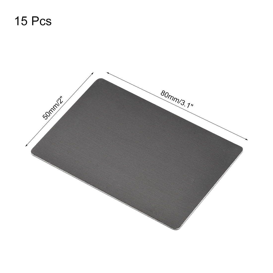 Blank Metal Business Card 80x50x0.8mm Anodized Aluminum Plate for DIY Laser Printing Engraving Black 15 Pcs