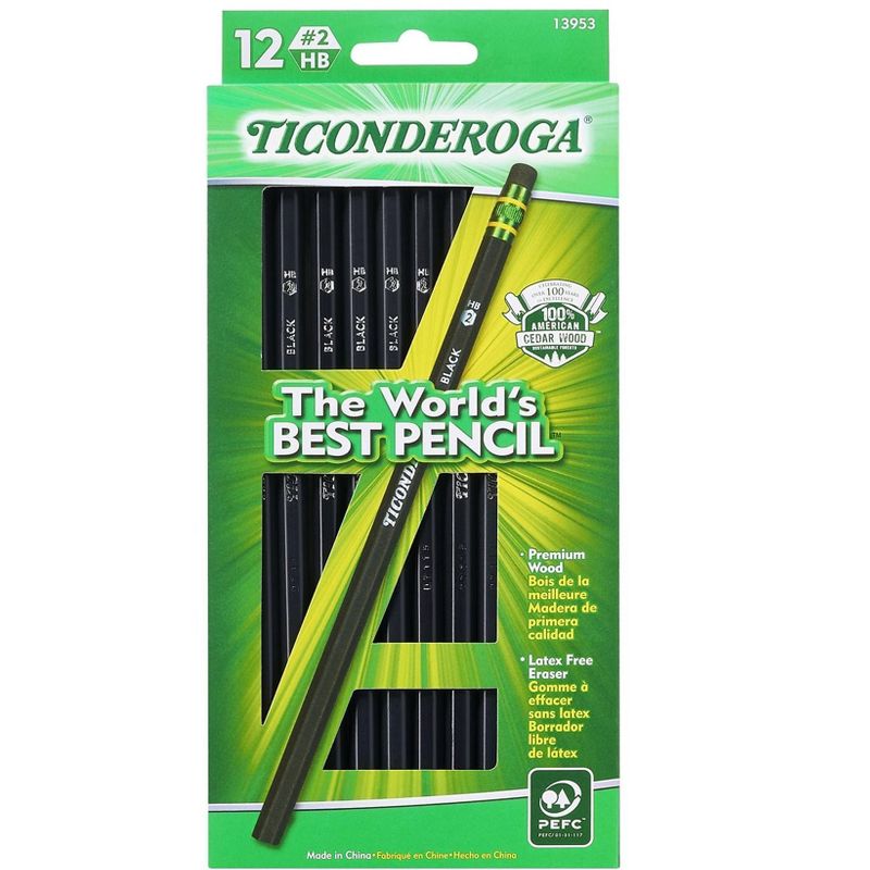 Ticonderoga The World's Best Pencil Wooden Pencils No. 2 Soft Lead Dozen (13953) 426108