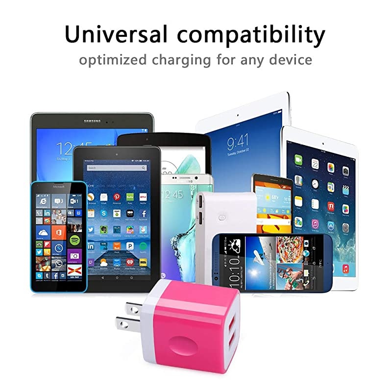 Wall Charger Charger Adapter Charger Block Double Wall Charger Plug 3Pack 21Amp Dual Port Cube Power Adapter Compatible with iPhone 876 PlusX iPad Samsung Galaxy S5 S6 S7 Edge Kindle