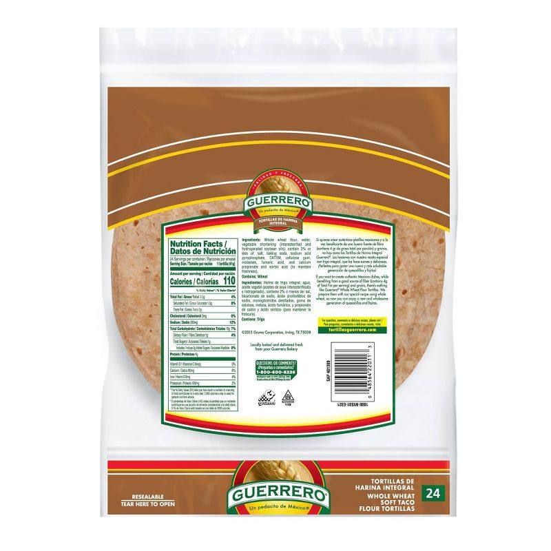 Guerrero 100% Whole Wheat Triguenas Flour Tortillas -35oz/24ct
