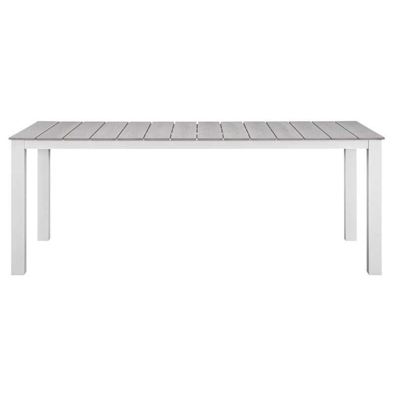 Junction 9pc Rectangle All-Weather Wicker Patio Dining Set - Gray/White - Modway