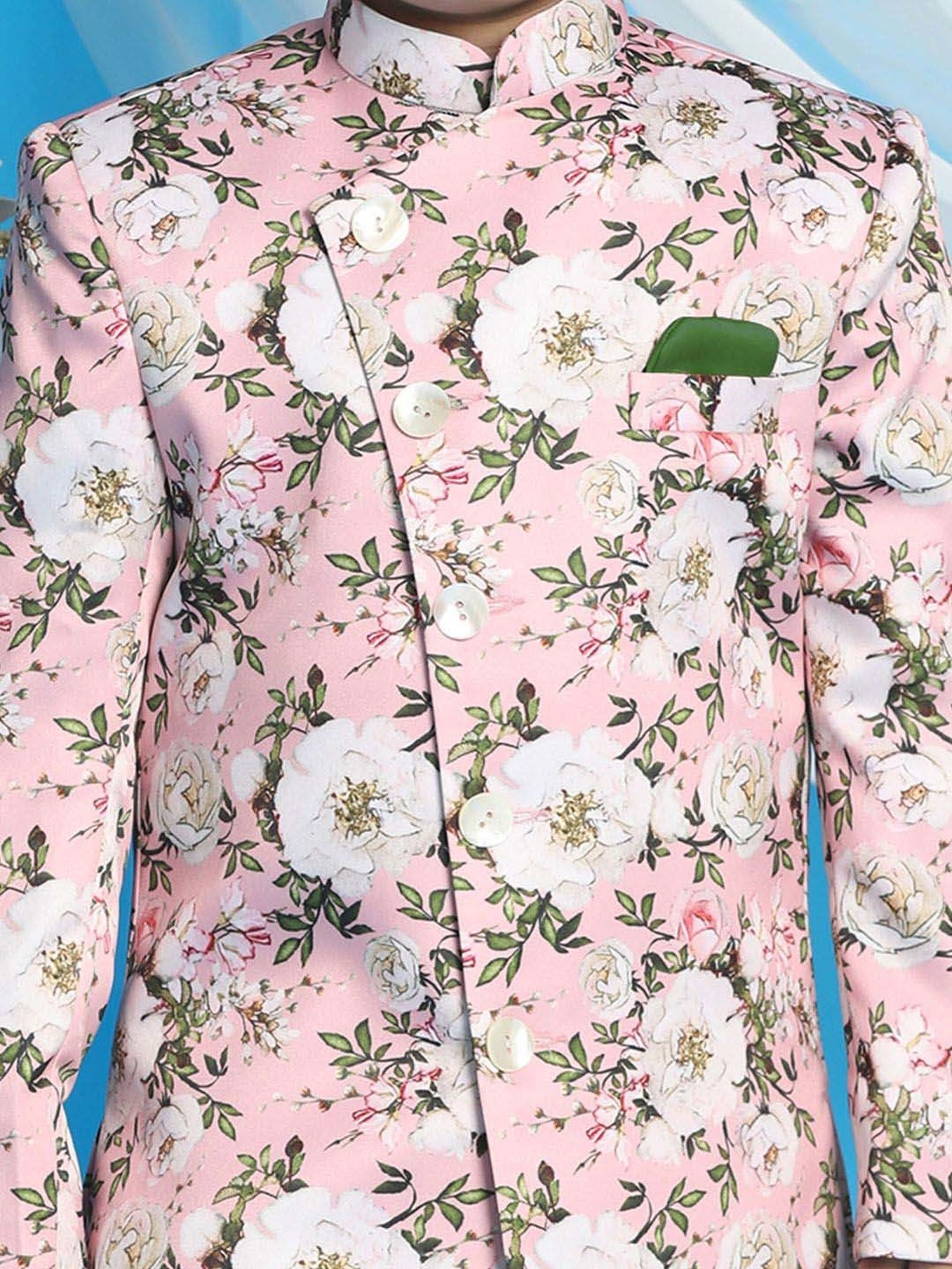 AJ Dezines Kids Black Embellished Full Sleeves Sherwani with Pants