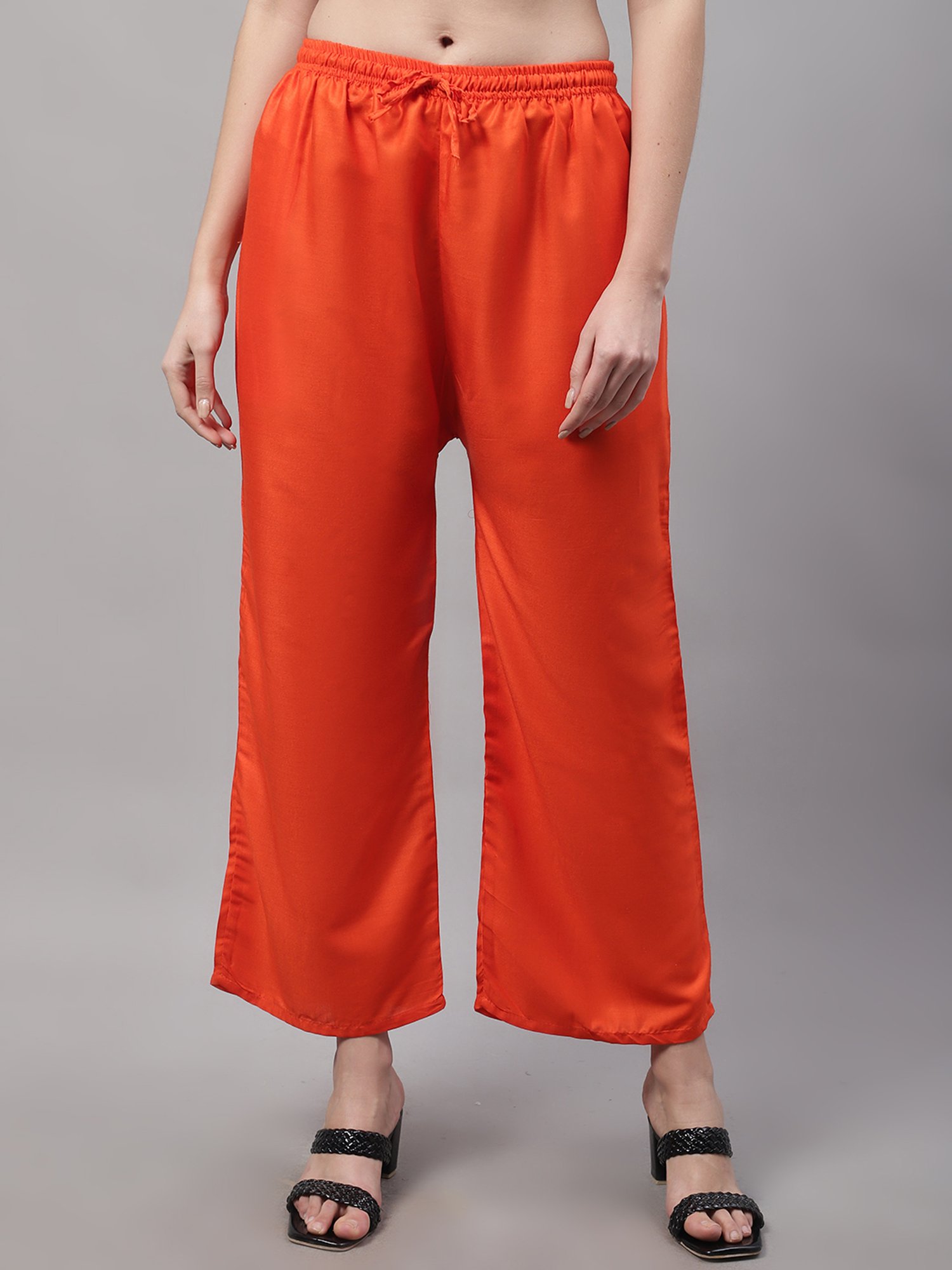 Gracit Fuchsia & Orange Rayon Palazzos - Pack of 2