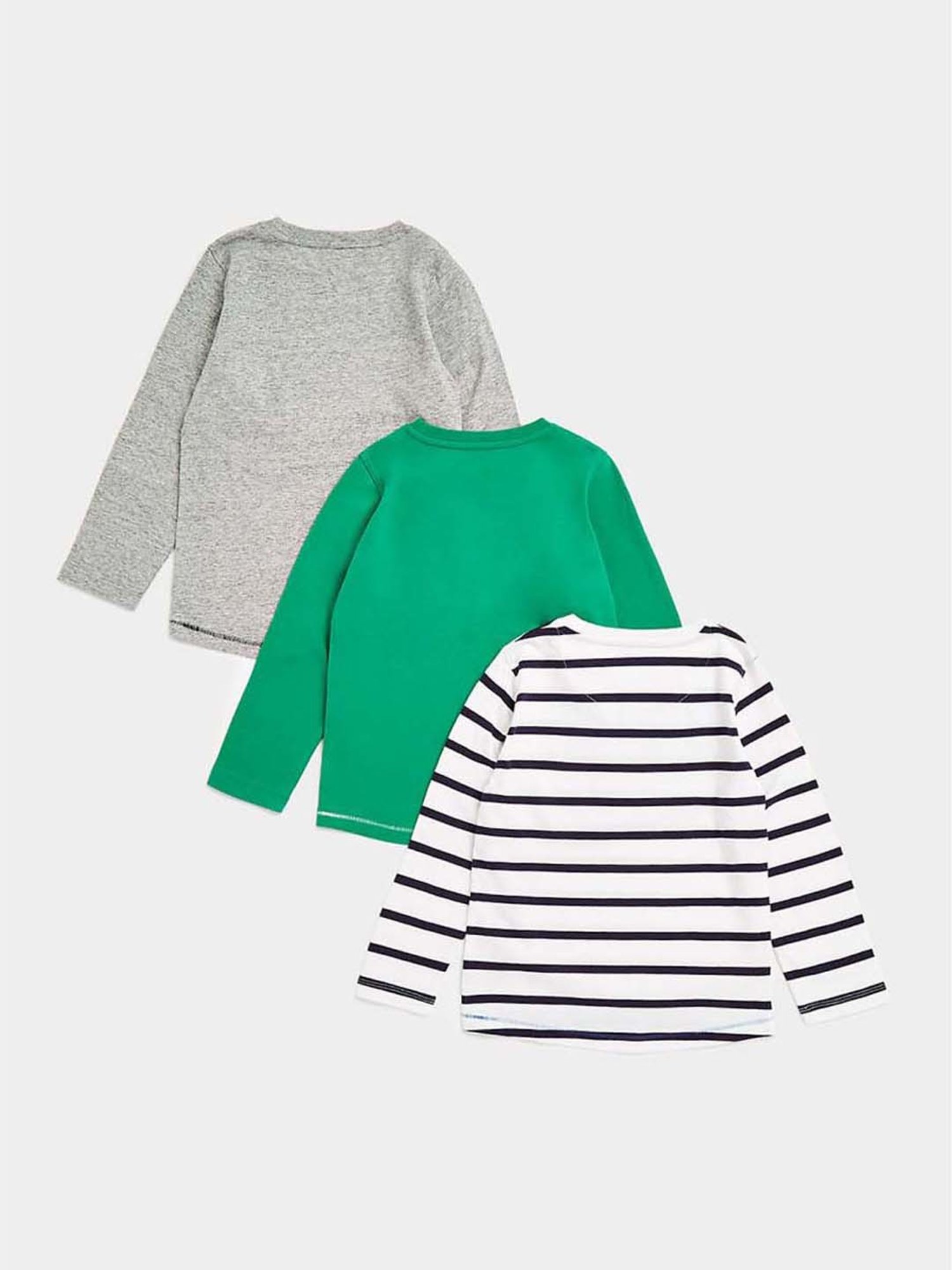 Mothercare Kids Multicolor Printed Full Sleeves T-Shirt (Pack of 3)