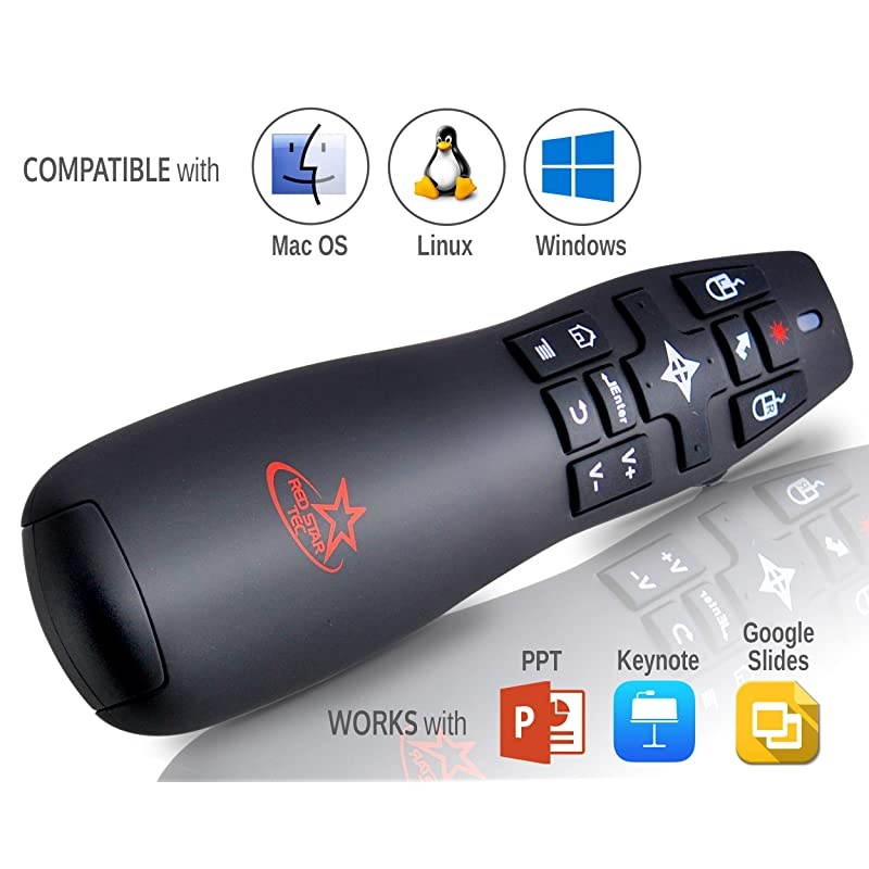 Wireless Powerpoint Presentation Remote Clicker and Keynote Presenter with Wireless Mouse PR820 from