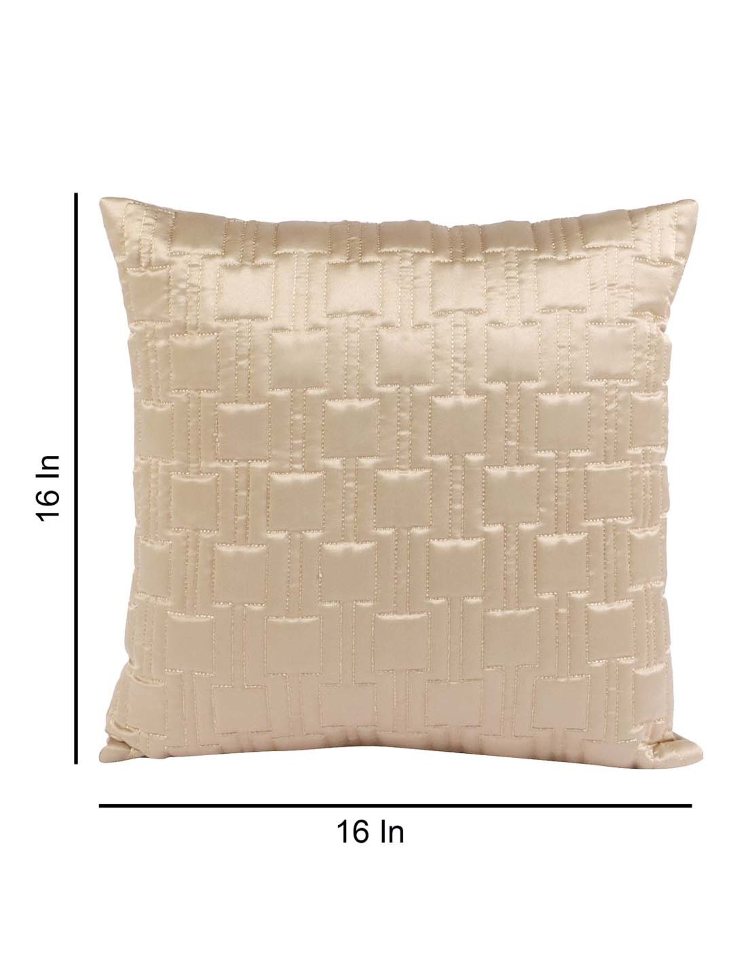 MFD HOME Furnishing Beige Satin Cushion Cover - Set of 2