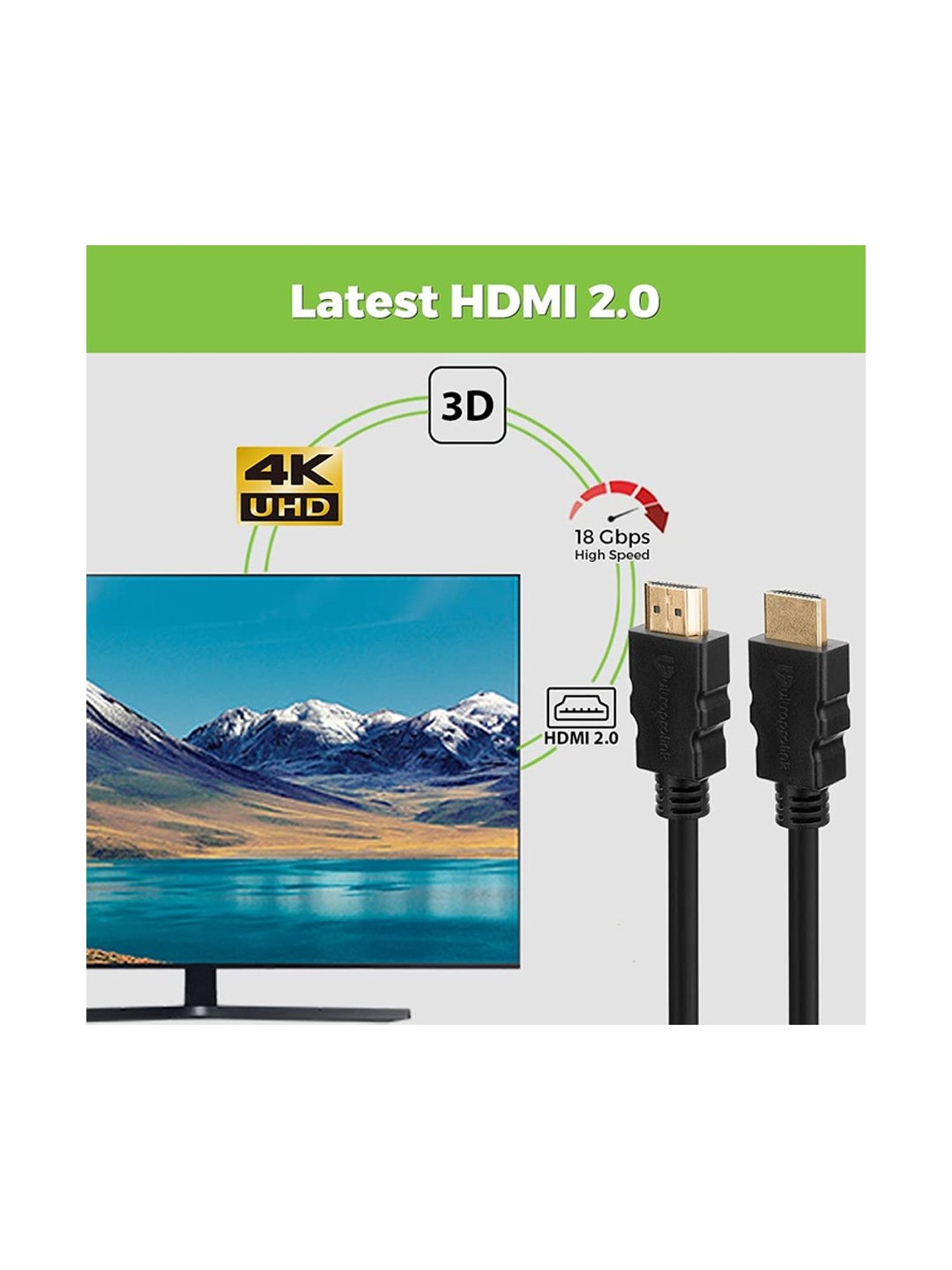 UltraProlink Pro-Connect UL1046 HDMI 2.0 HDMI 2.0 Cable with Ethernet (5m/16.4ft)