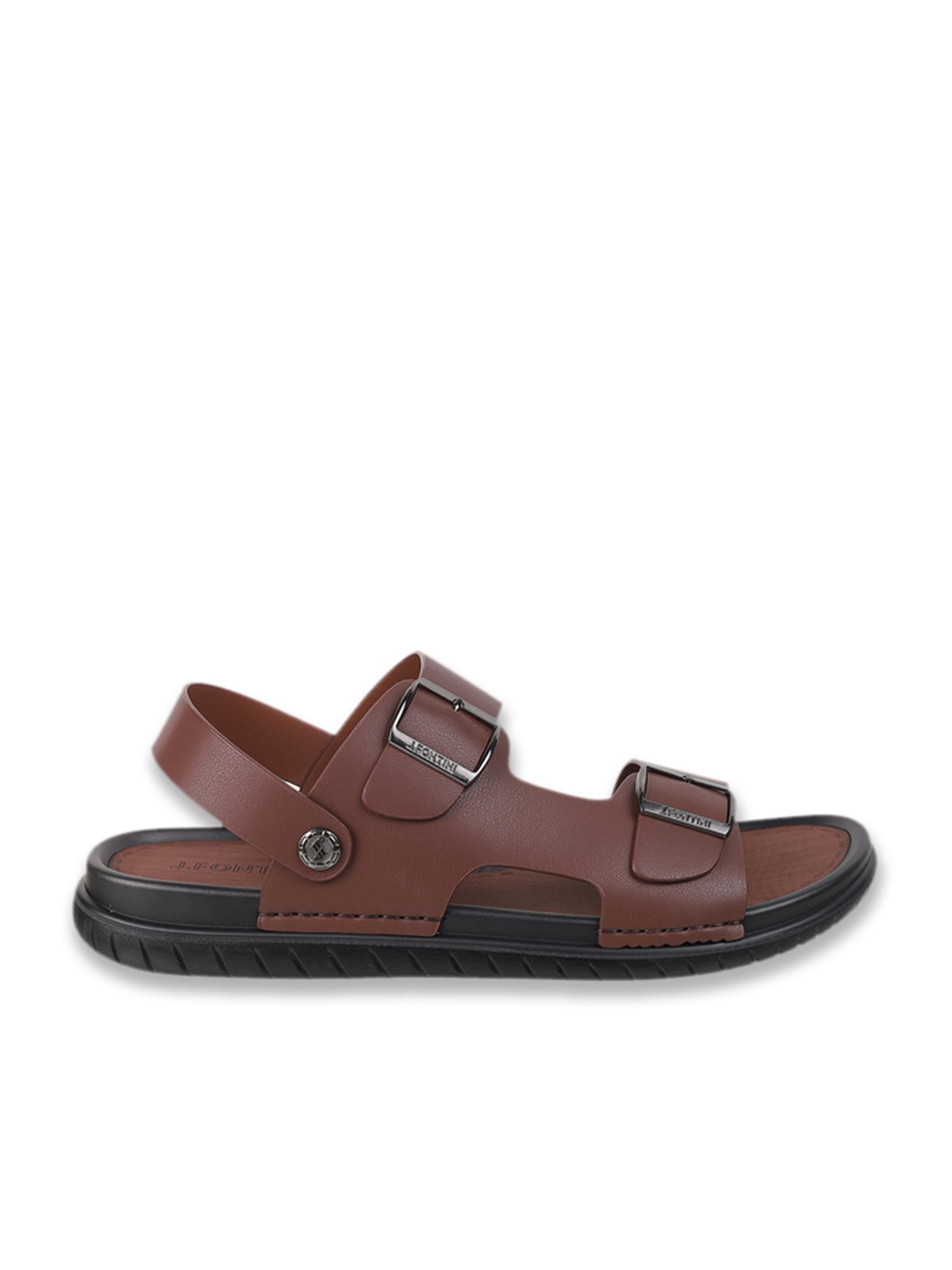 J.Fontini by Mochi Men's Brown Sling Back Sandals