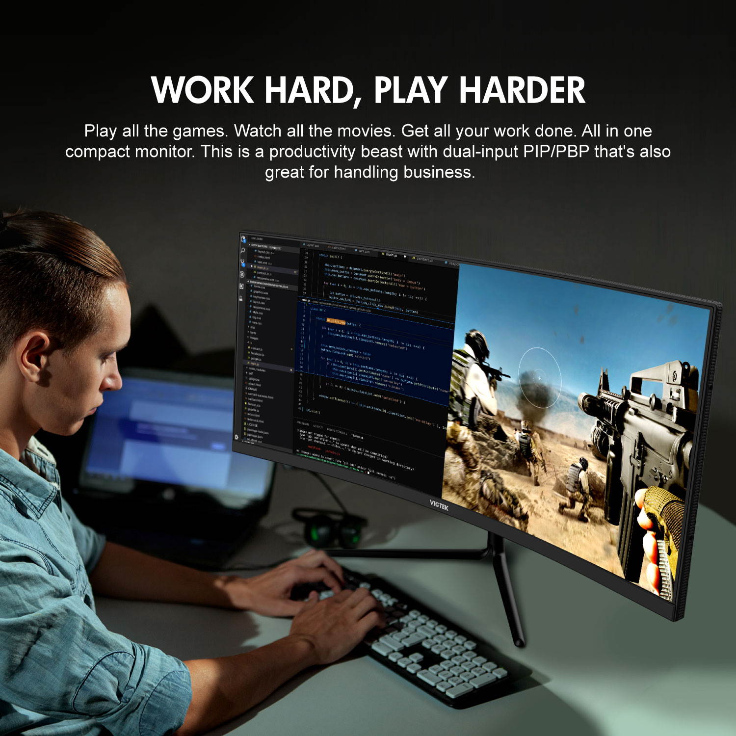 VIOTEK GNV29CB Ultrawide Curved 29" Gaming Monitor 120Hz, 2560 x 1080 p (2K) UWFHD 21:9 w/ Immersive 1200R VA Panel FreeSync