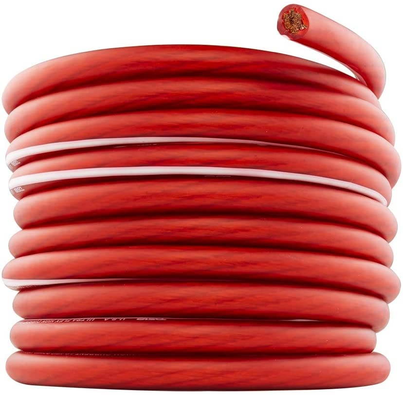 DS18 PW-OFC1/0GA-5BK/20RD 0-GA OFC Ultra Flex Power Wire 5ft Black and 20ft Red - Power Amplifier Wiring Kit