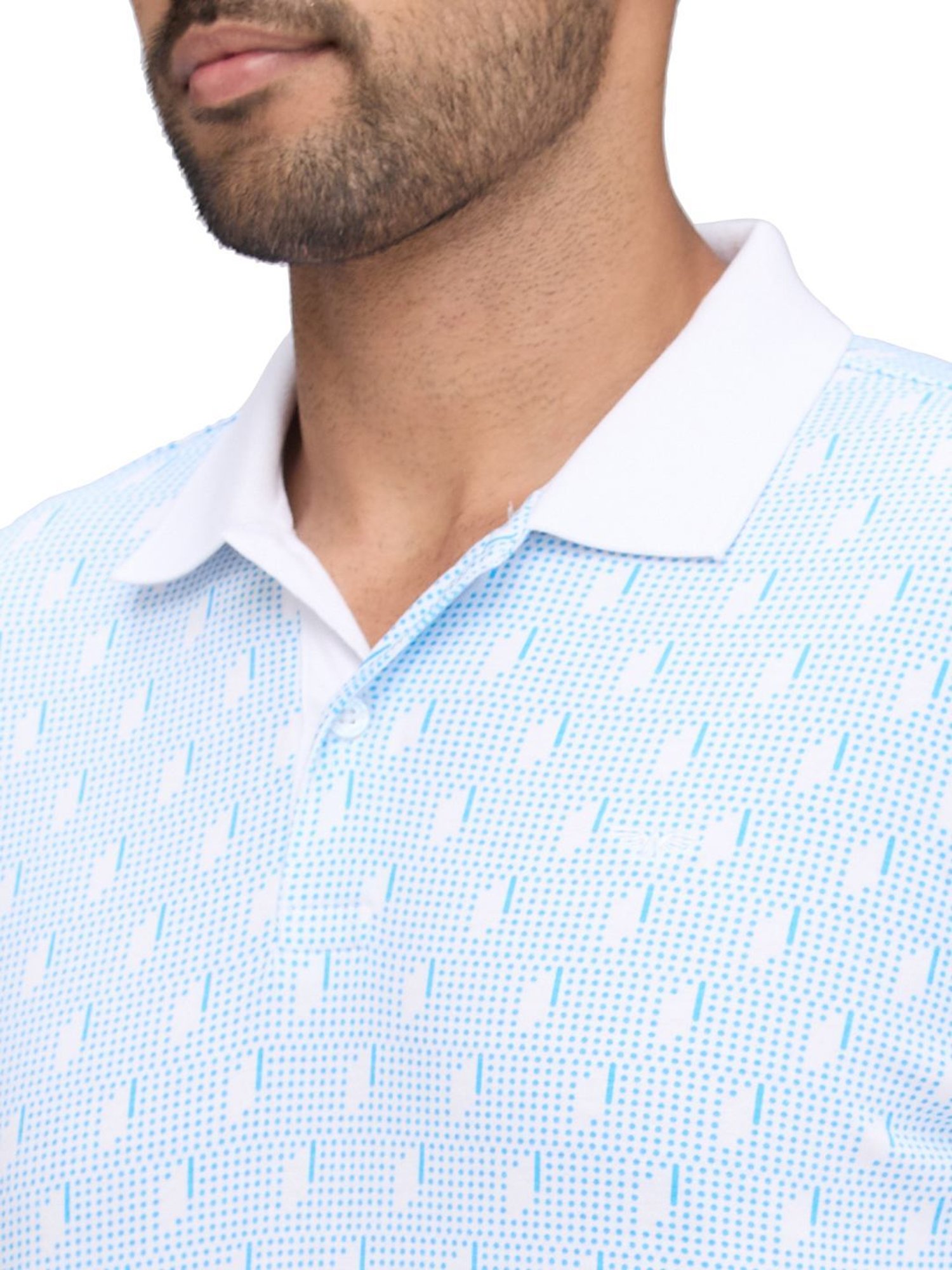 Park Avenue Blue Slim Fit Printed Polo T-Shirt