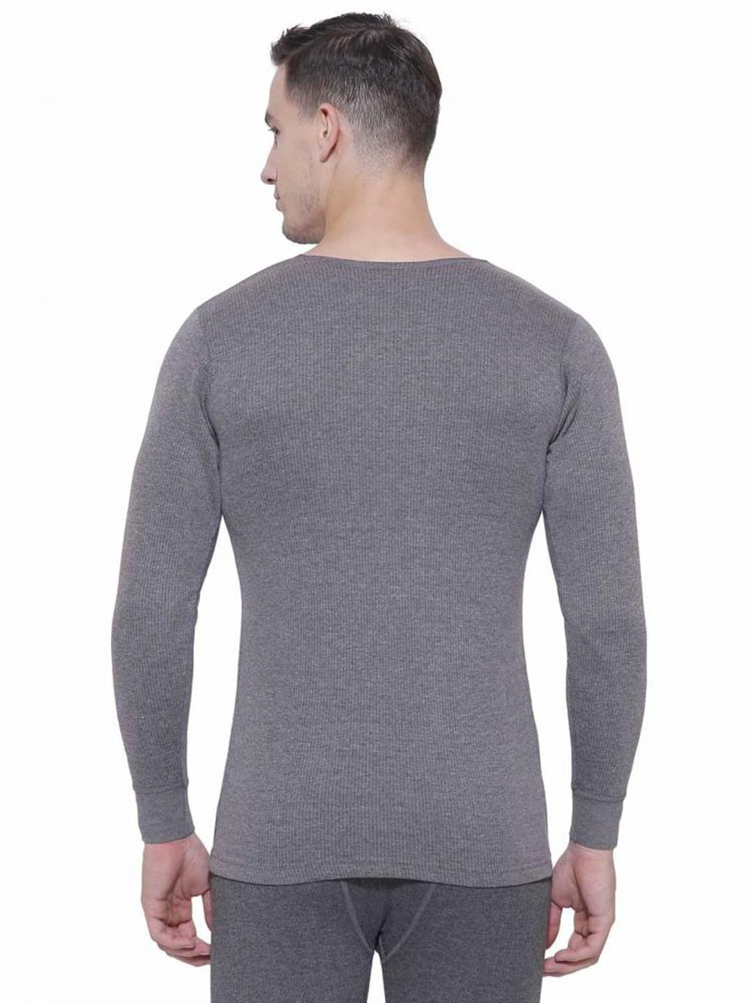 Dyca Charcoal Melange Round Neck Thermal Top
