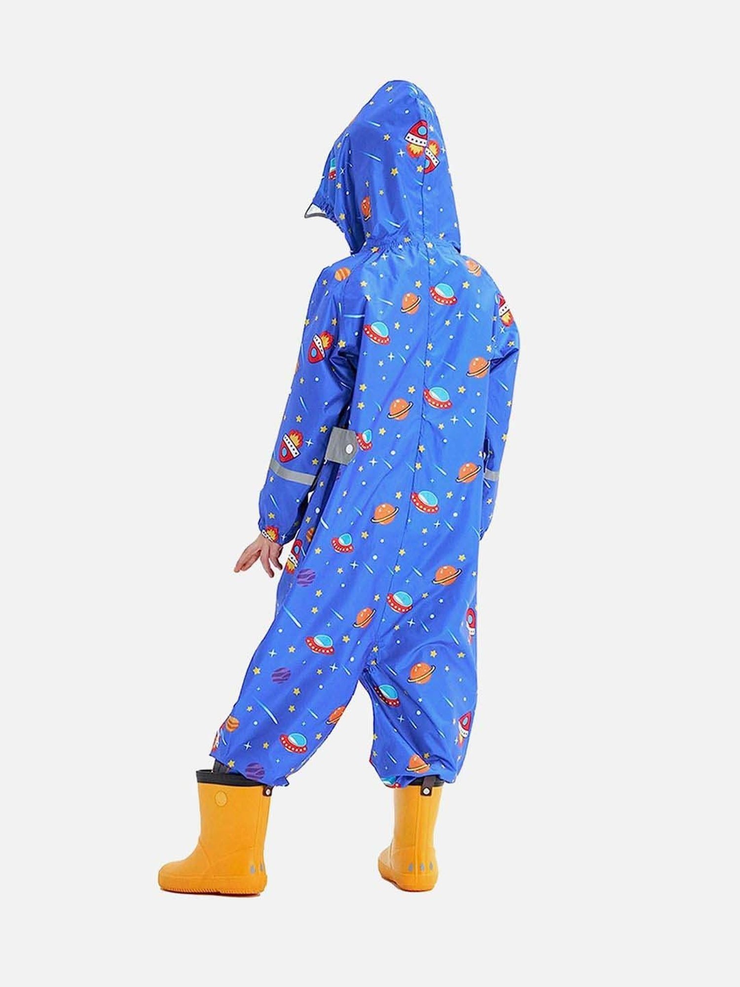 Little Surprise Box Kids Yellow Printed Full Sleeves Raincoat