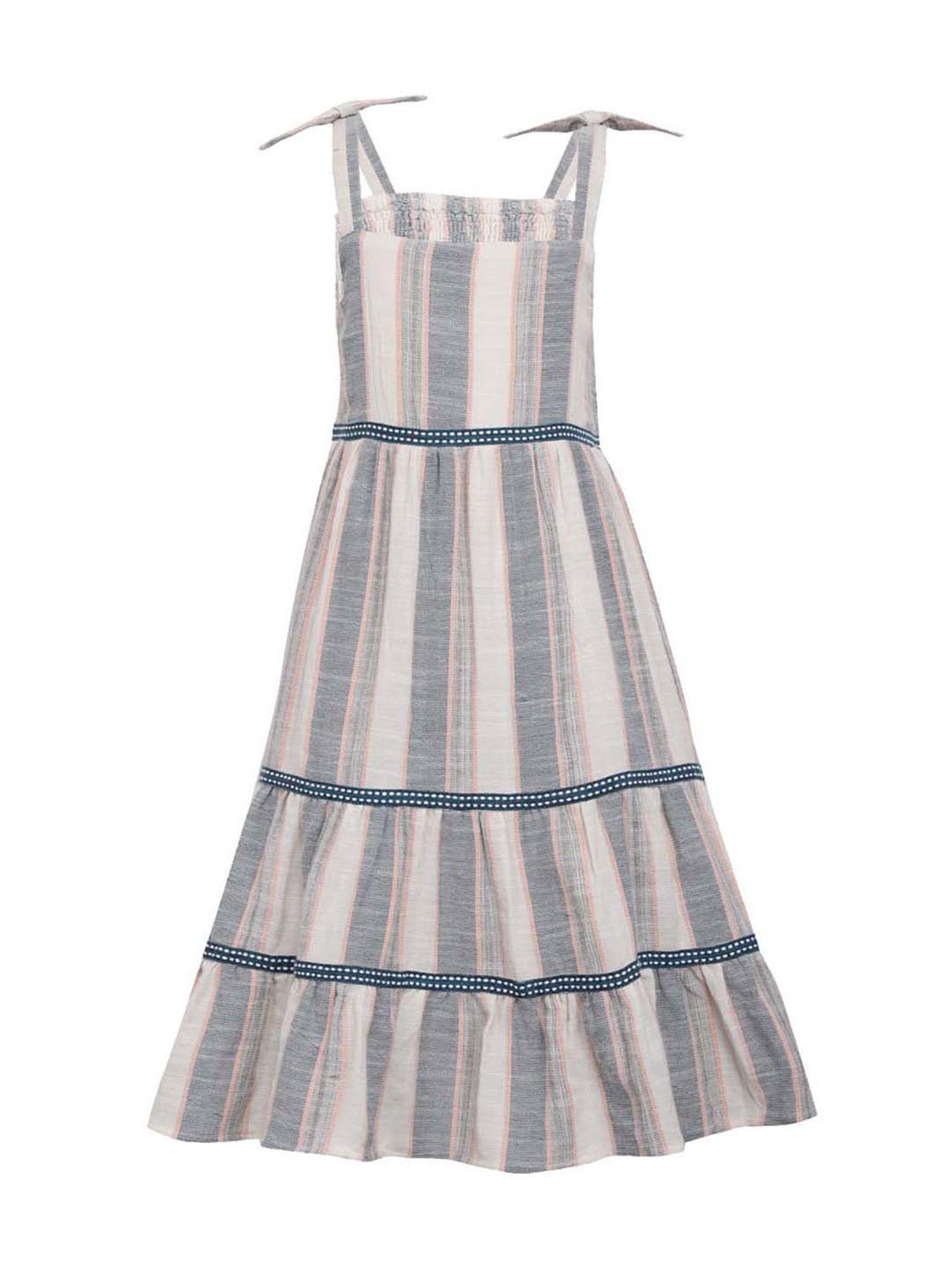 A Little Fable Kids Multicolor Cotton Striped Dress