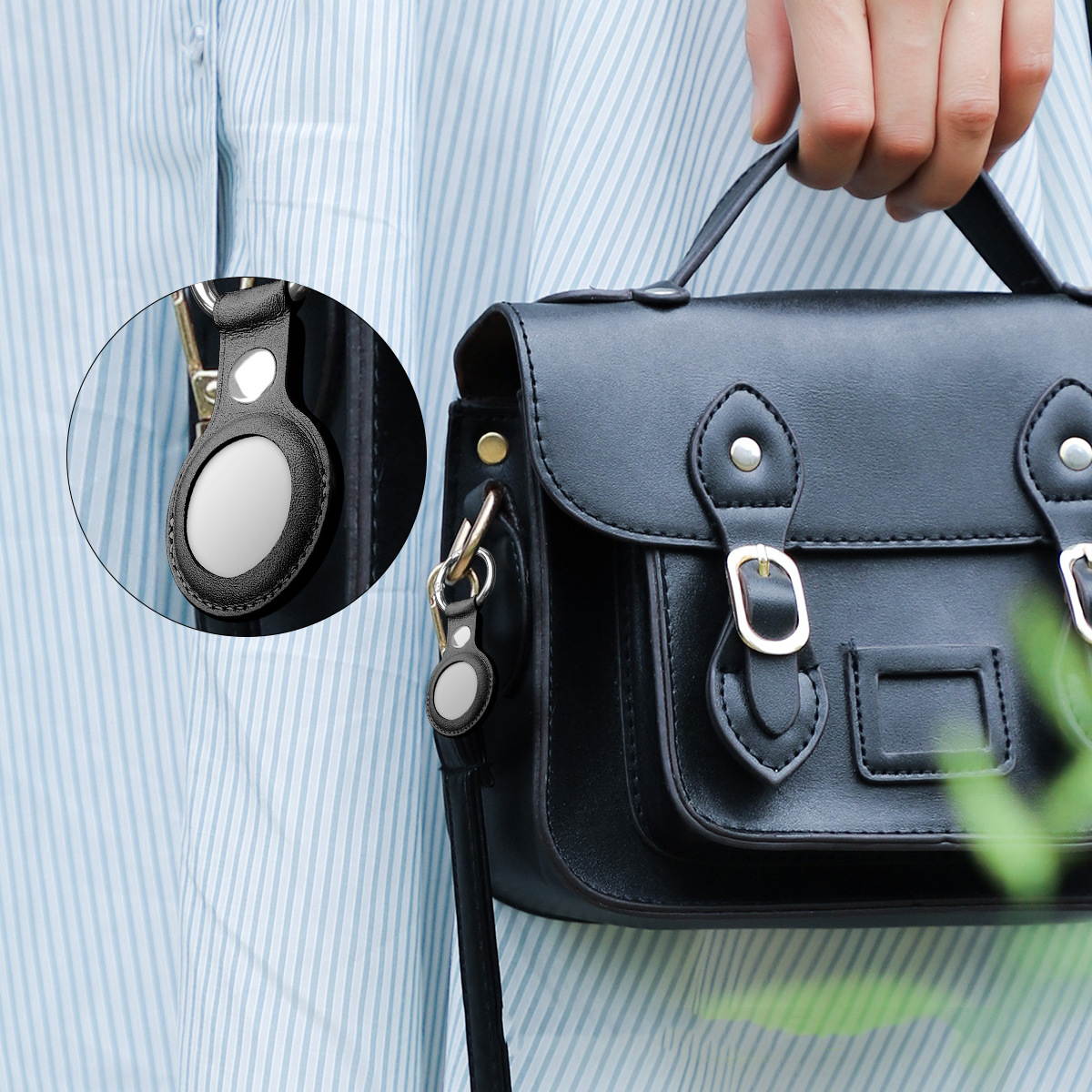 PU Leather Case Cover Protective Cases Locator Protector Shell For AirTag Smart Bluetooth Wireless Tracker Anti-lost Tracker