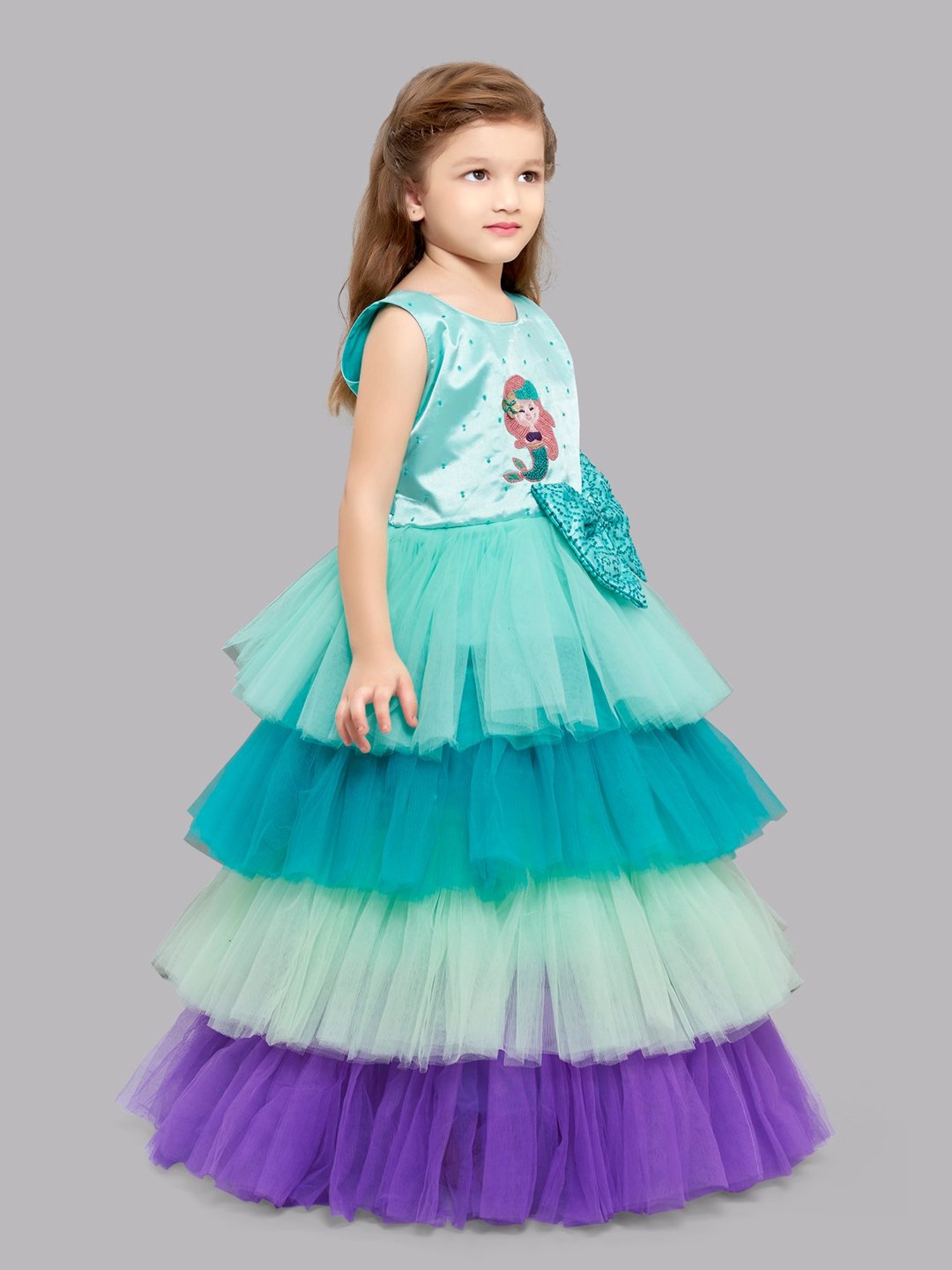 Many Frocks Kids Red Solid Dress