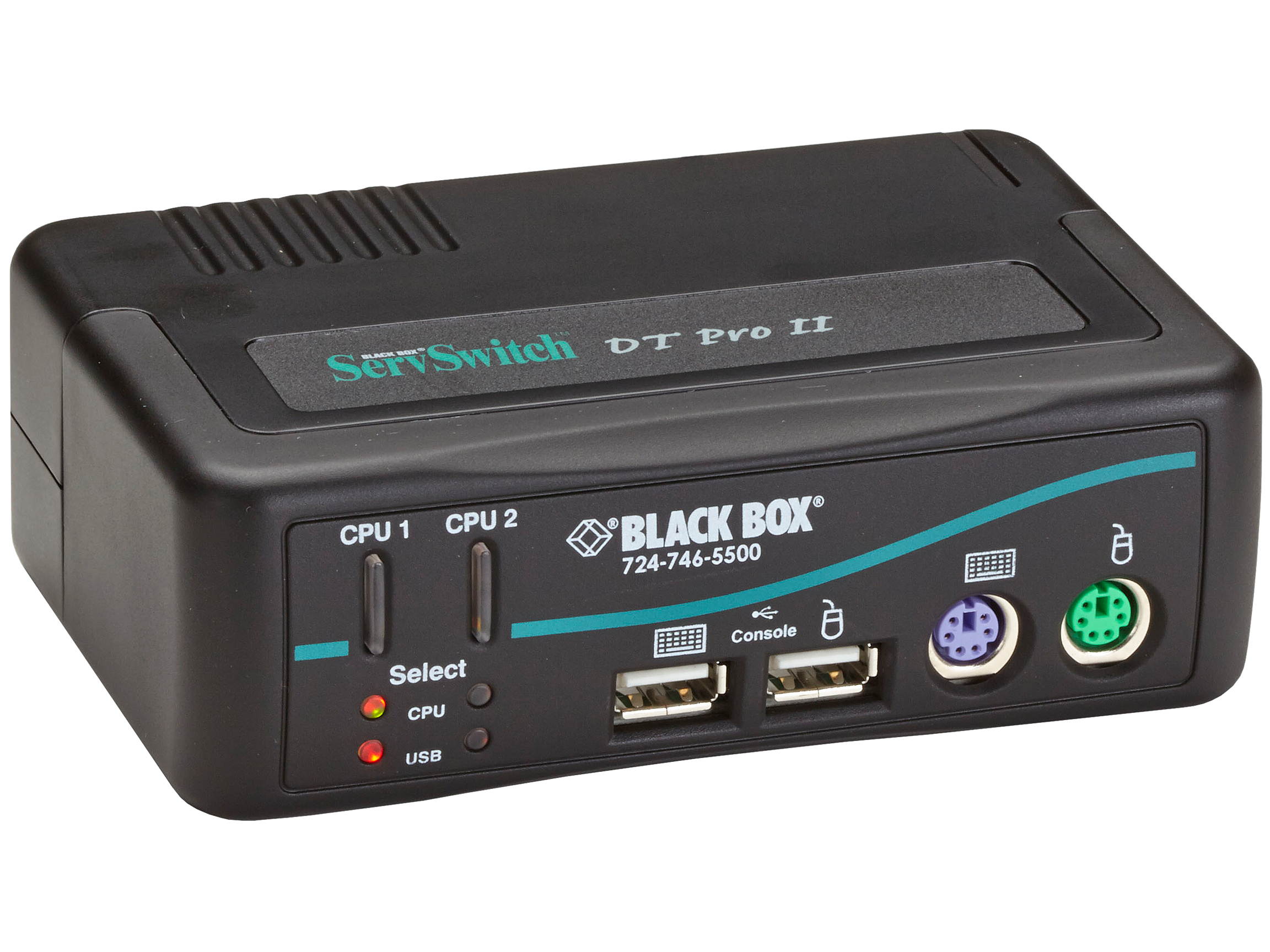 BLACK BOX KV7020A DESKTOP KVM SWITCH - VGA, USB OR PS/2, AUDIO, 2-PORT