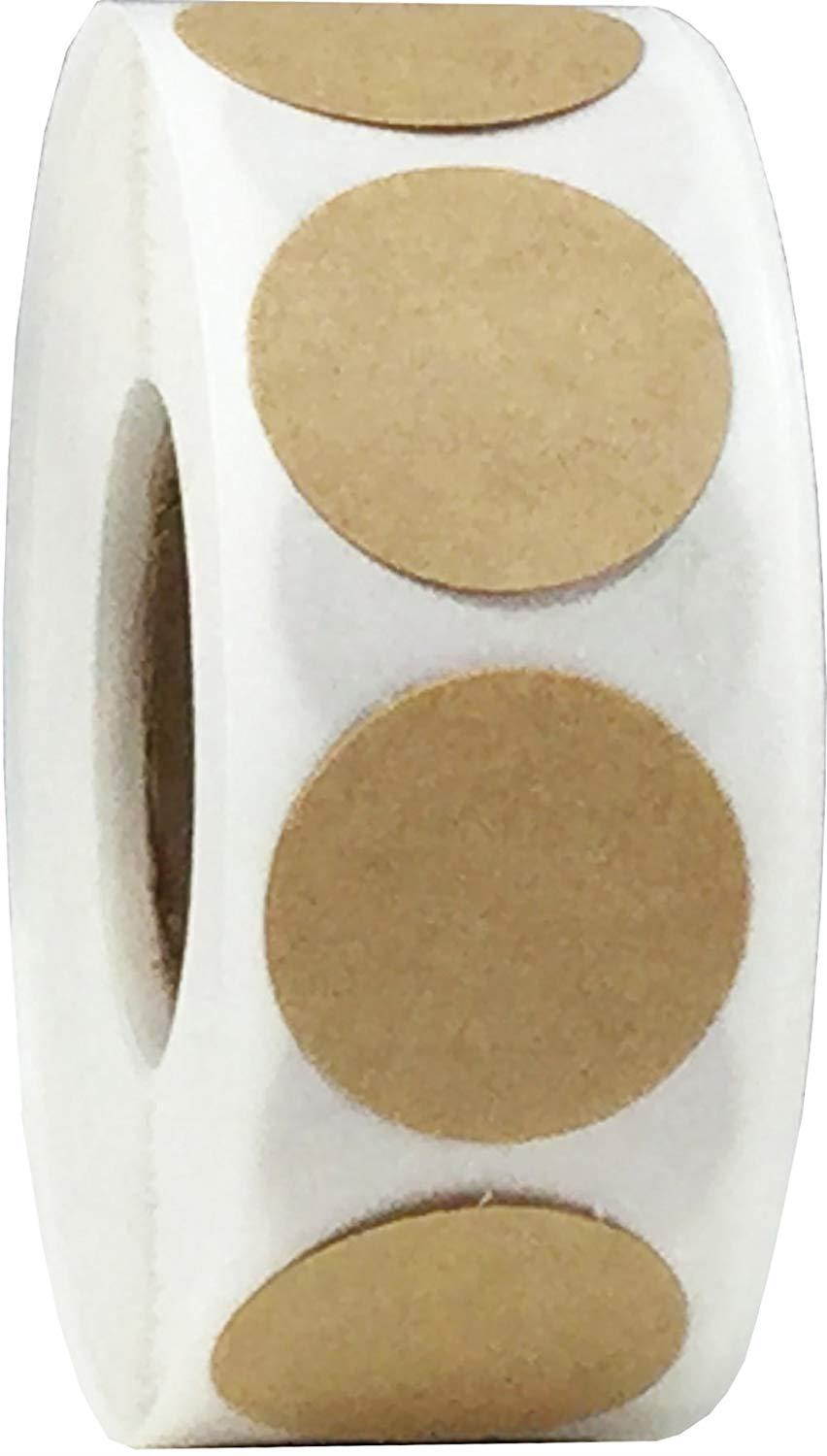 Color Coding Labels Natural Kraft Round Circle Dots For Organizing Inventory 3/4 Inch 500 Total Adhesive Stickers