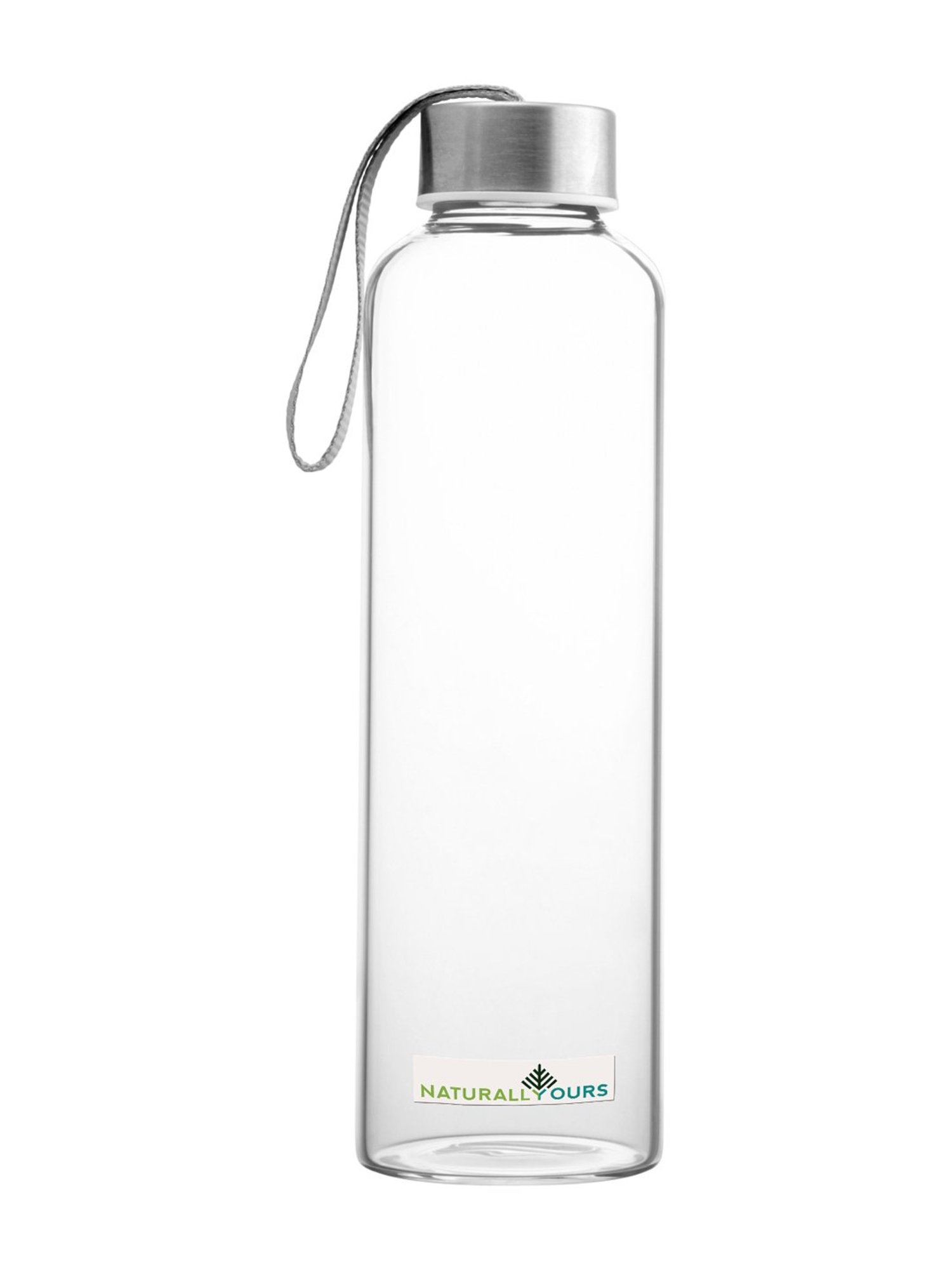 NATURALLYOURS Transparent Borosilicate Glass Water Bottle (500 ml) - Set of 1