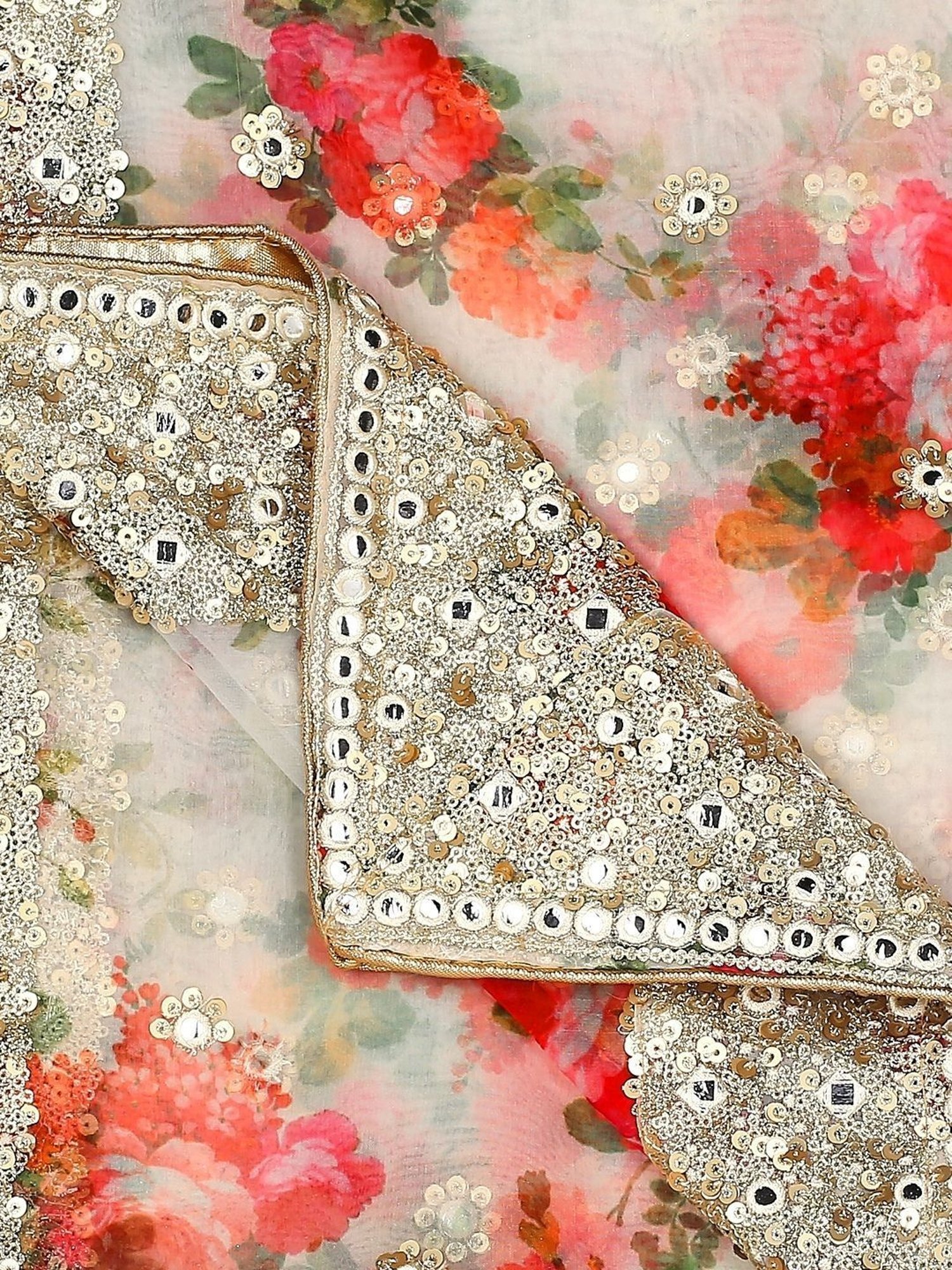 Dupatta Bazaar White Floral Print Dupatta