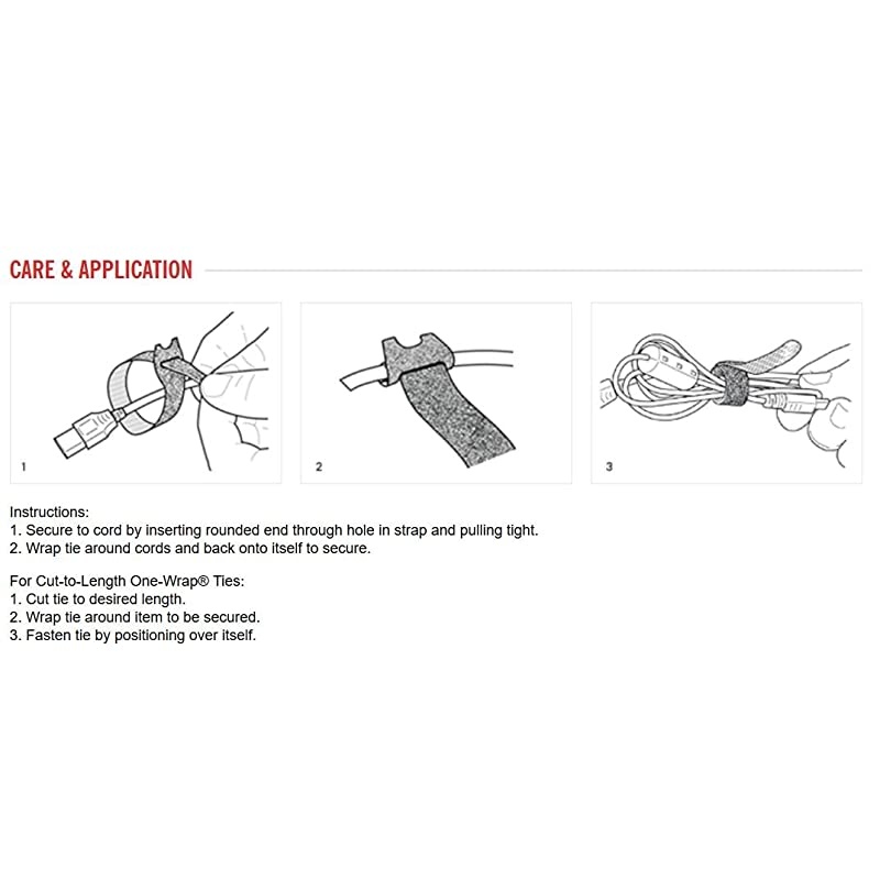 ONE WRAP Thin Ties | Strong amp Reusable | Perfect for Fastening Wires amp Organizing Cords | Black amp Gray 8 x 12Inch | 25 Black + 25 Gray Ties