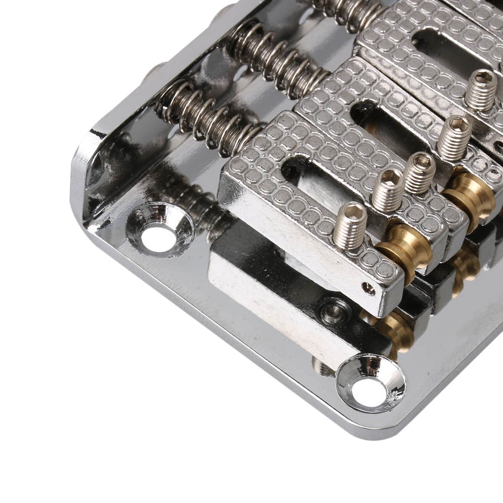 BQLZR Silver Cigar Box UKULELE Guitar 4 String Bridge with Screws Zinc Alloy