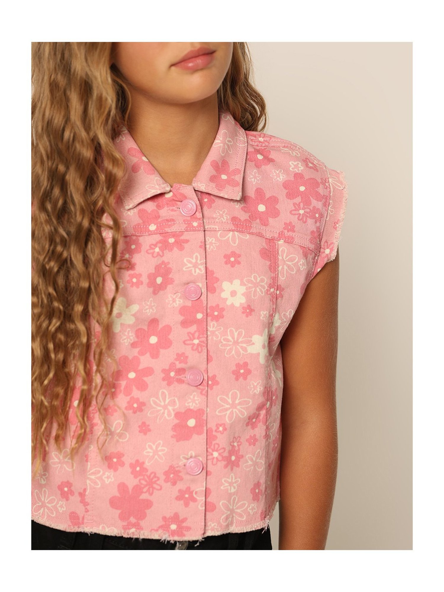VERO MODA GIRL Pink Floral Print Shirt