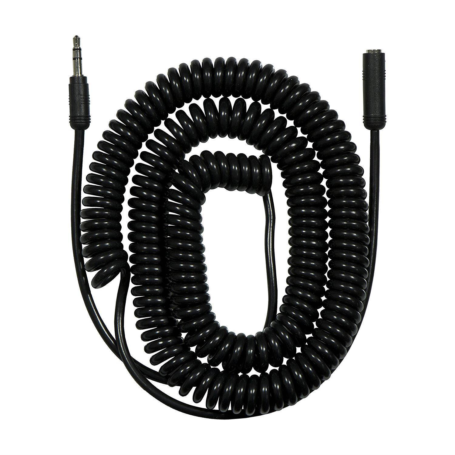 GE Universal Audio Extension Kit, 3.5mm Plugs and Coiled Extension Cable, for use with Headphones, Stereos, Smartphones, Tablets and Sounds Systems, 33612