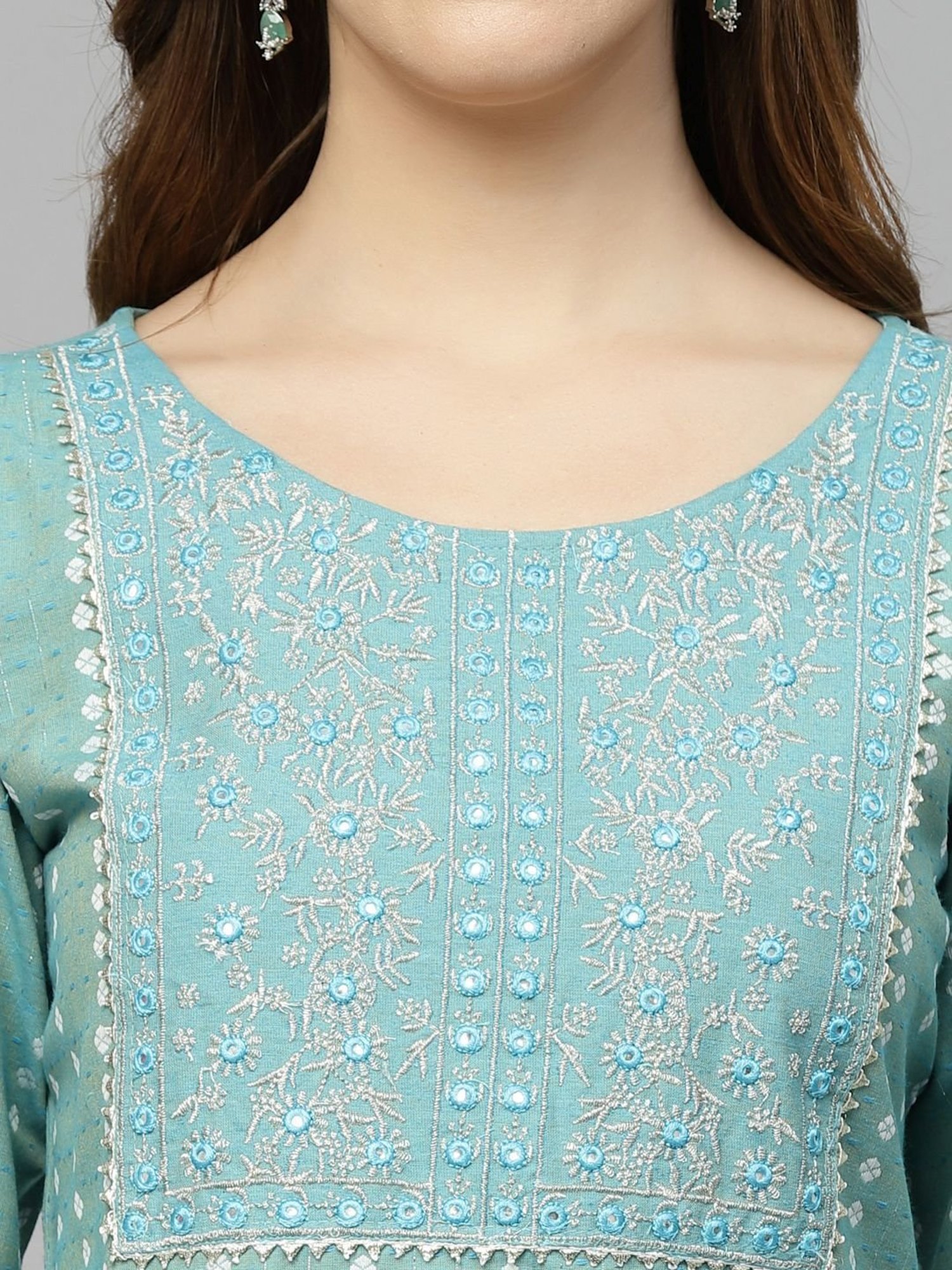 Stylum Green Embroidered Kurta Pant Set With Dupatta