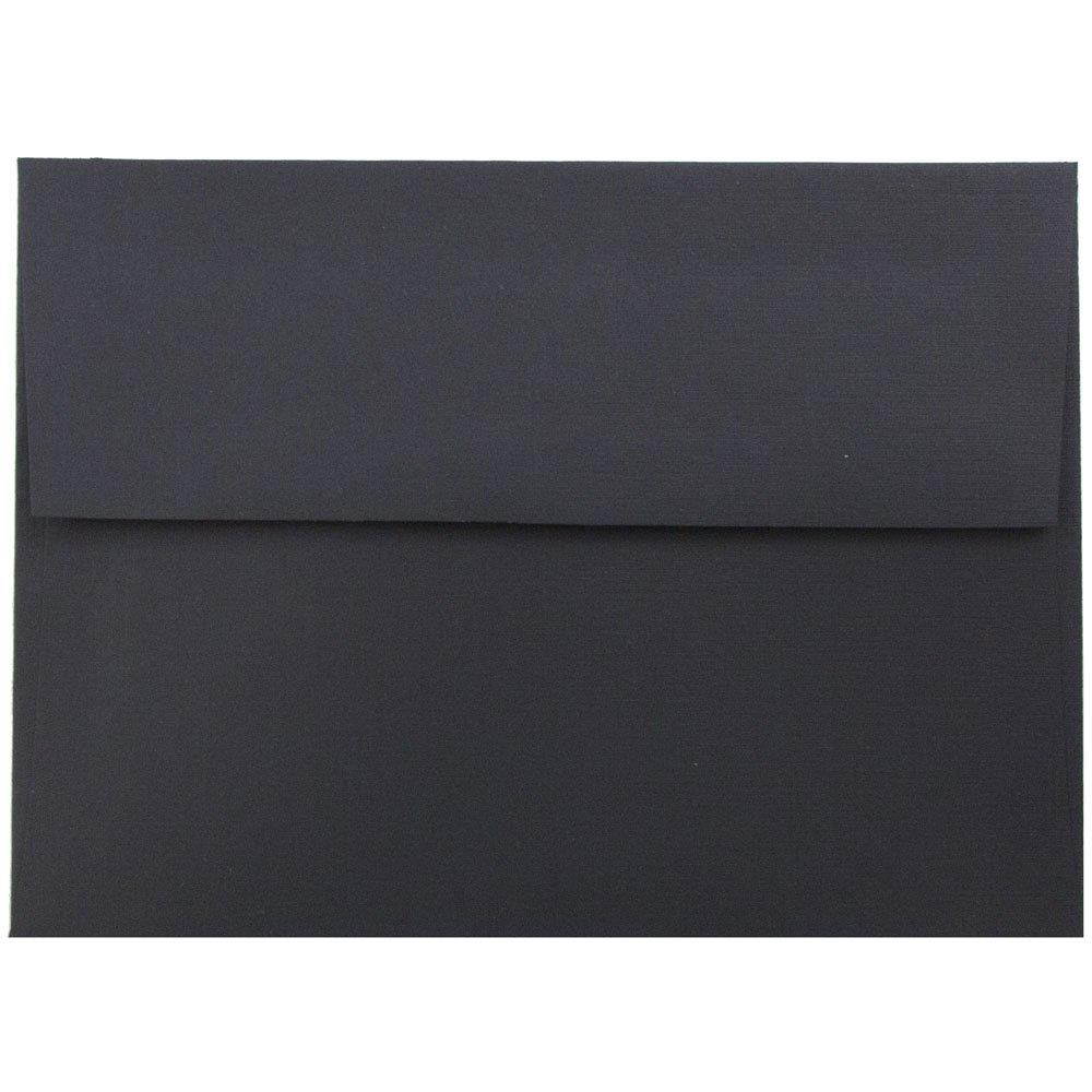 JAM PAPER A6 Foil Lined Invitation Envelopes - 4 3/4 x 6 1/2 - Black Linen with Silver Foil - 25/Pack