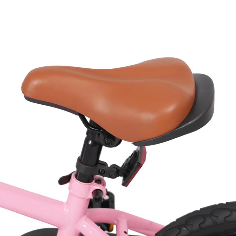 JOYSTAR Totem Series 16-Inch Ride-On Kids Bike with Coaster Braking, Training Wheels & Kickstand, Pink