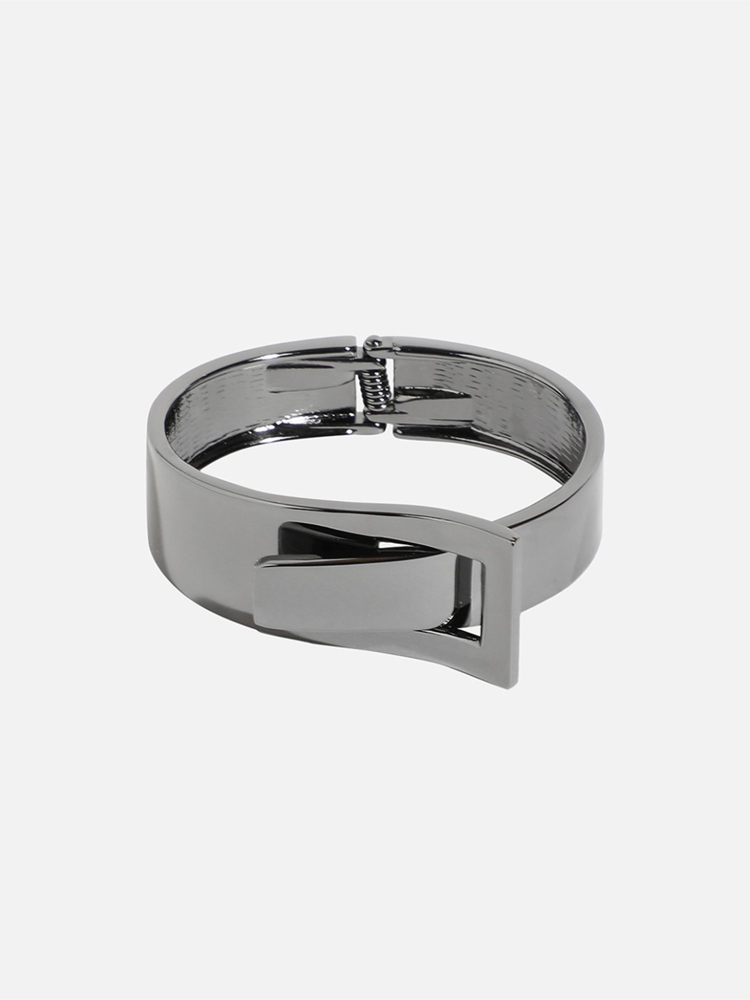 Sohi Slider Buckle Dark Silver Bracelet for Women & Girls
