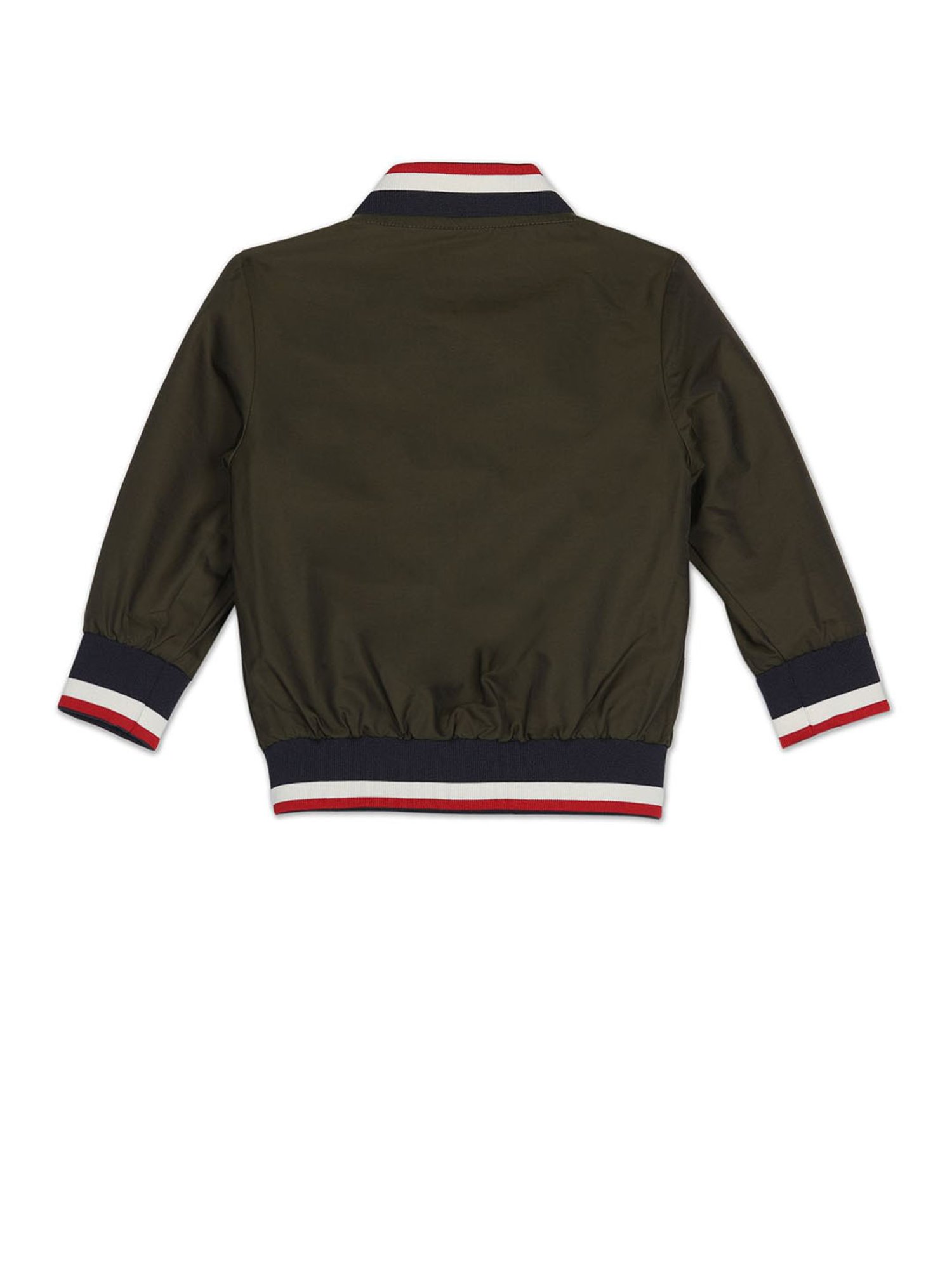 U.S. Polo Assn. Kids Olive & Navy Solid Full Sleeves Reversible Jacket