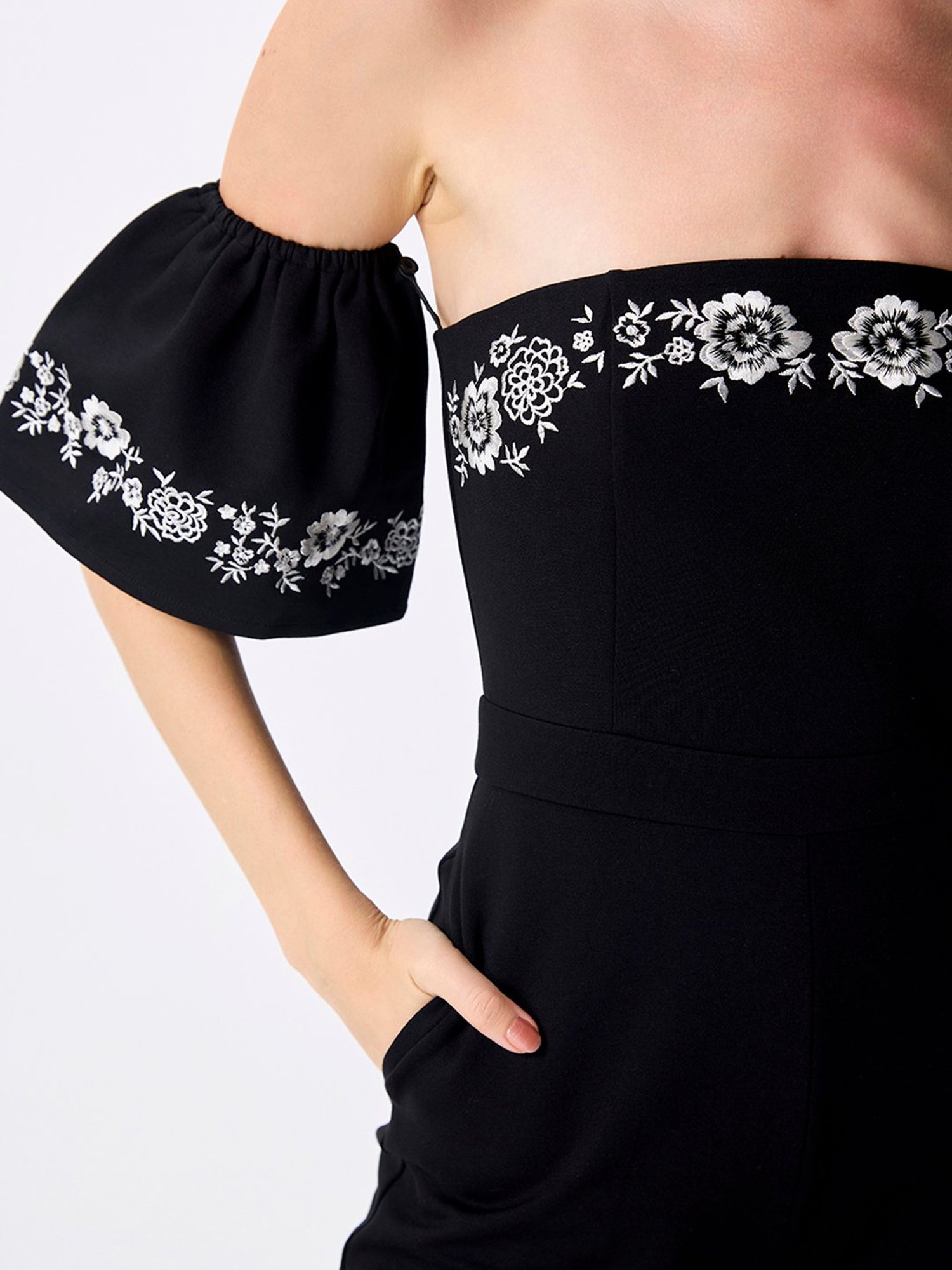 Cover Story Black Embroidered Jumpsuit