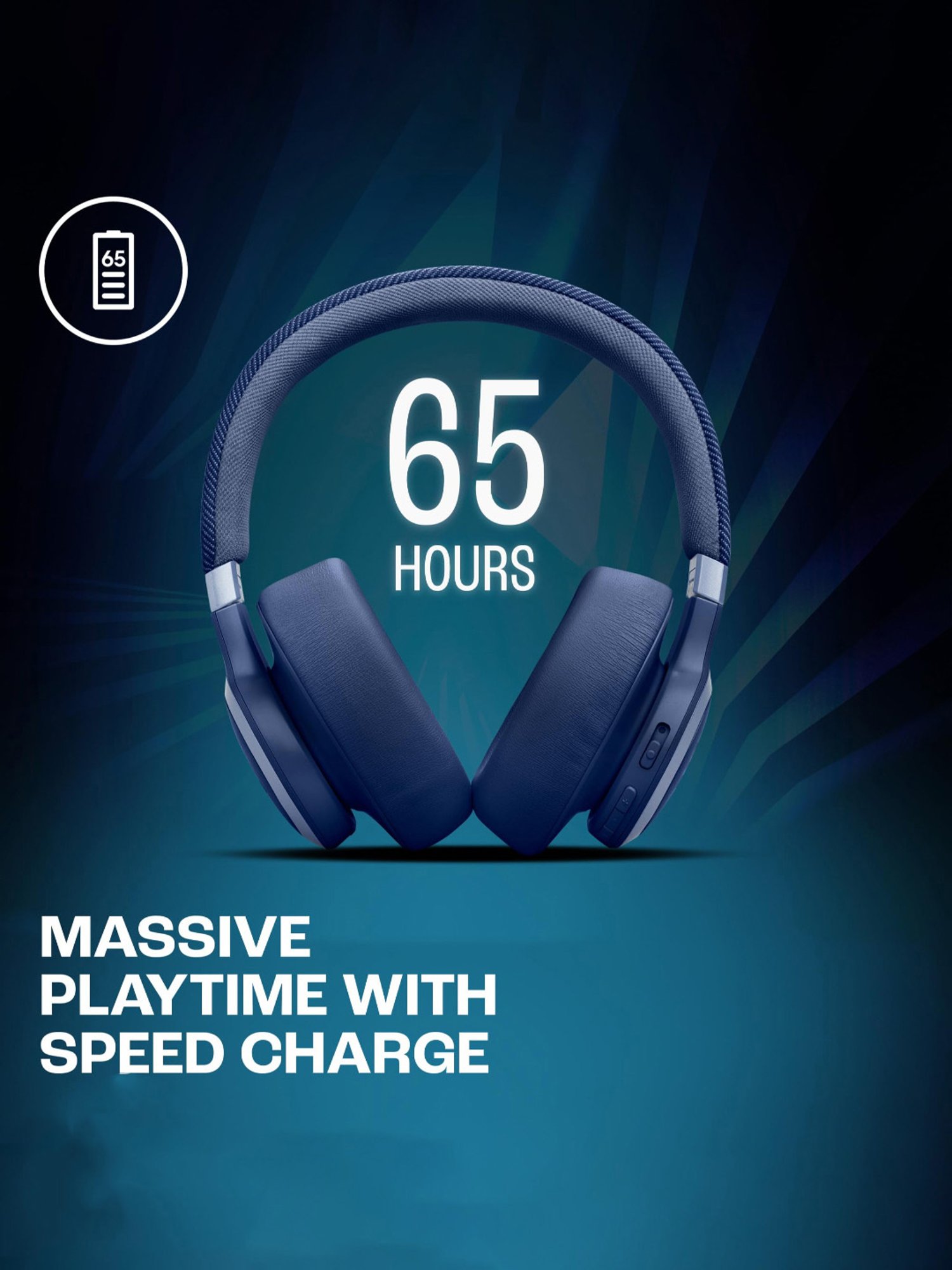 JBL Live 770NC Over Ear Wireless Headphones with True ANC & 65Hrs Playtime (Blue)