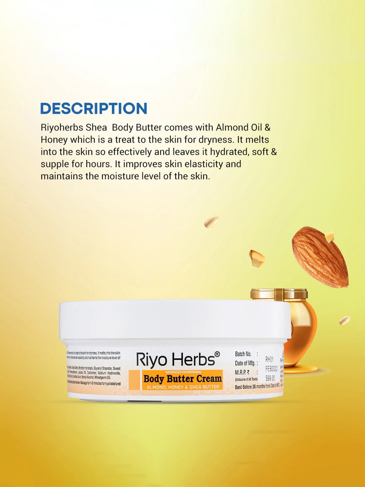 Riyo Herbs Body Butter Cream - 200 gm