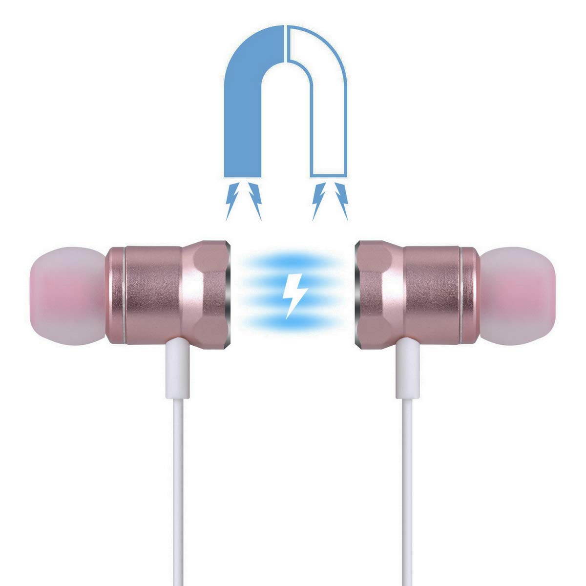 Headphones Earphone, Bluetooth  Wireless Earbuds Sweatproof Earphones Magnetic Attraction Stereo Earphones for Running Workout Gym Noise Cancelling