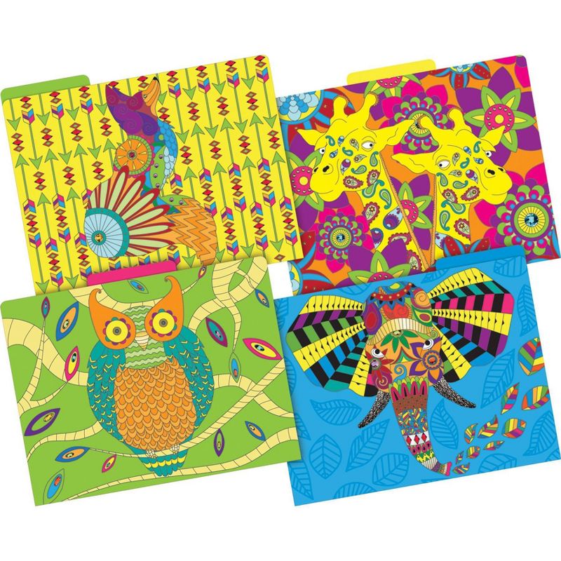 Barker Creek 24pk Bohemian Animals Letter Size File Folders Design Set