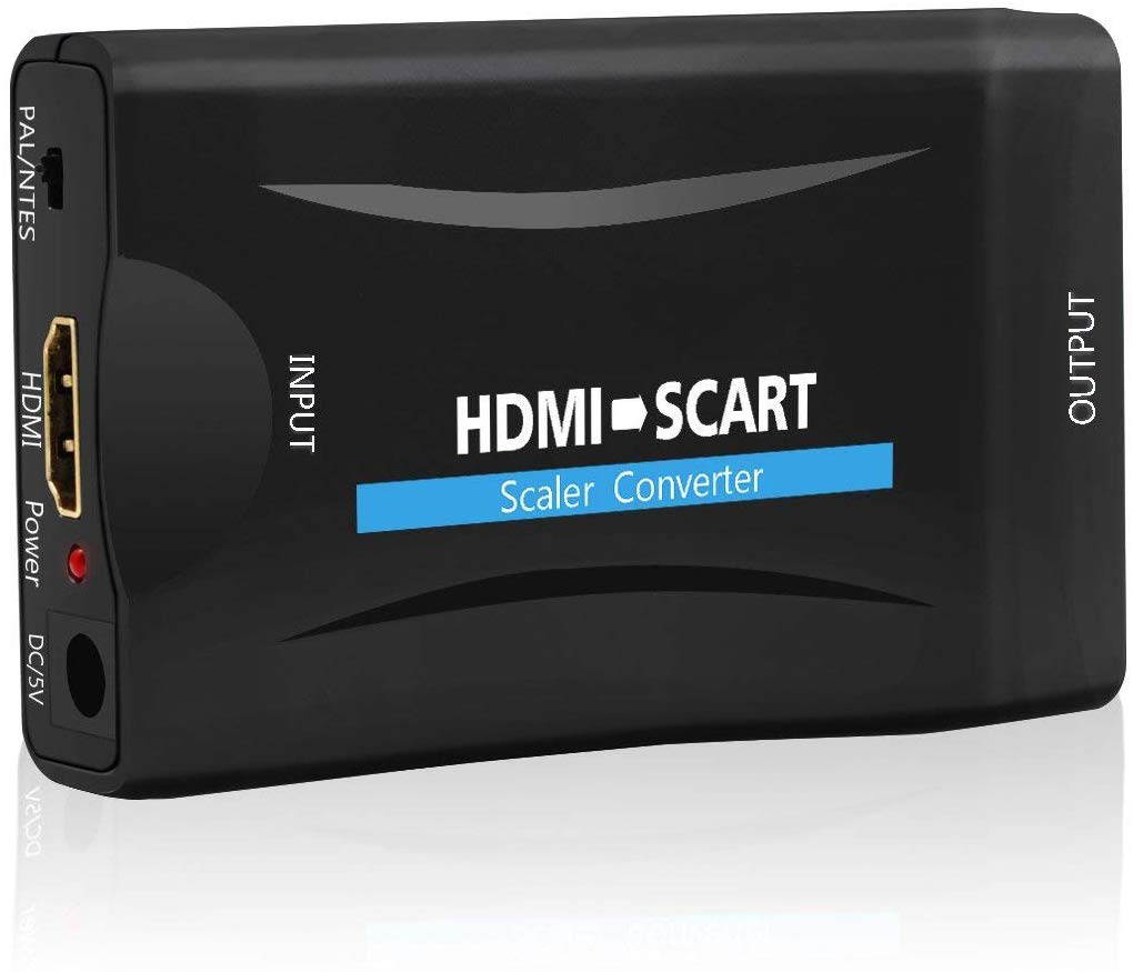 1080P HDMI To Scart Converter Audio Video Adapter Scaler with USB Cable