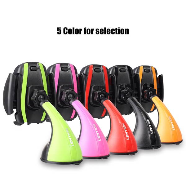 LENTION Car Mount Phone Holder with Windshield for iPhone, iPod, Smart Phone, PSP, GPS - Black