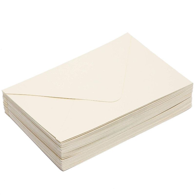 Pipilo Press 50-Pack Ivory Metallic Invitation Envelopes V-Flap 4 x 6 in