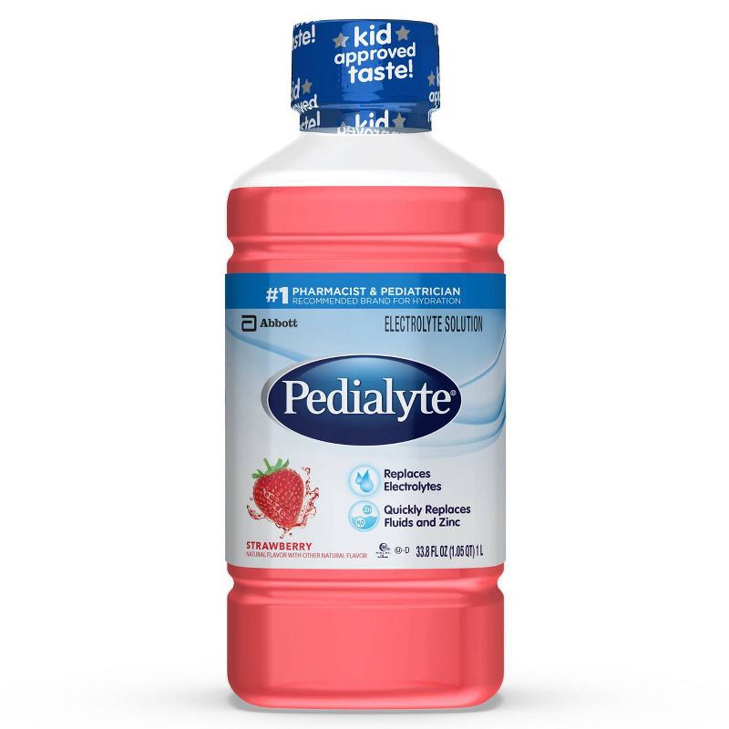Pedialyte Electrolyte Solution -Strawberry - 33.8 fl oz