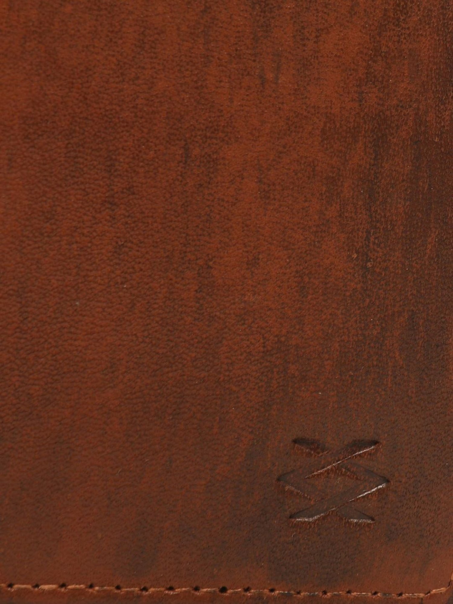 KOMPANERO Jake Cognac Leather Textured Bi-Fold Wallet