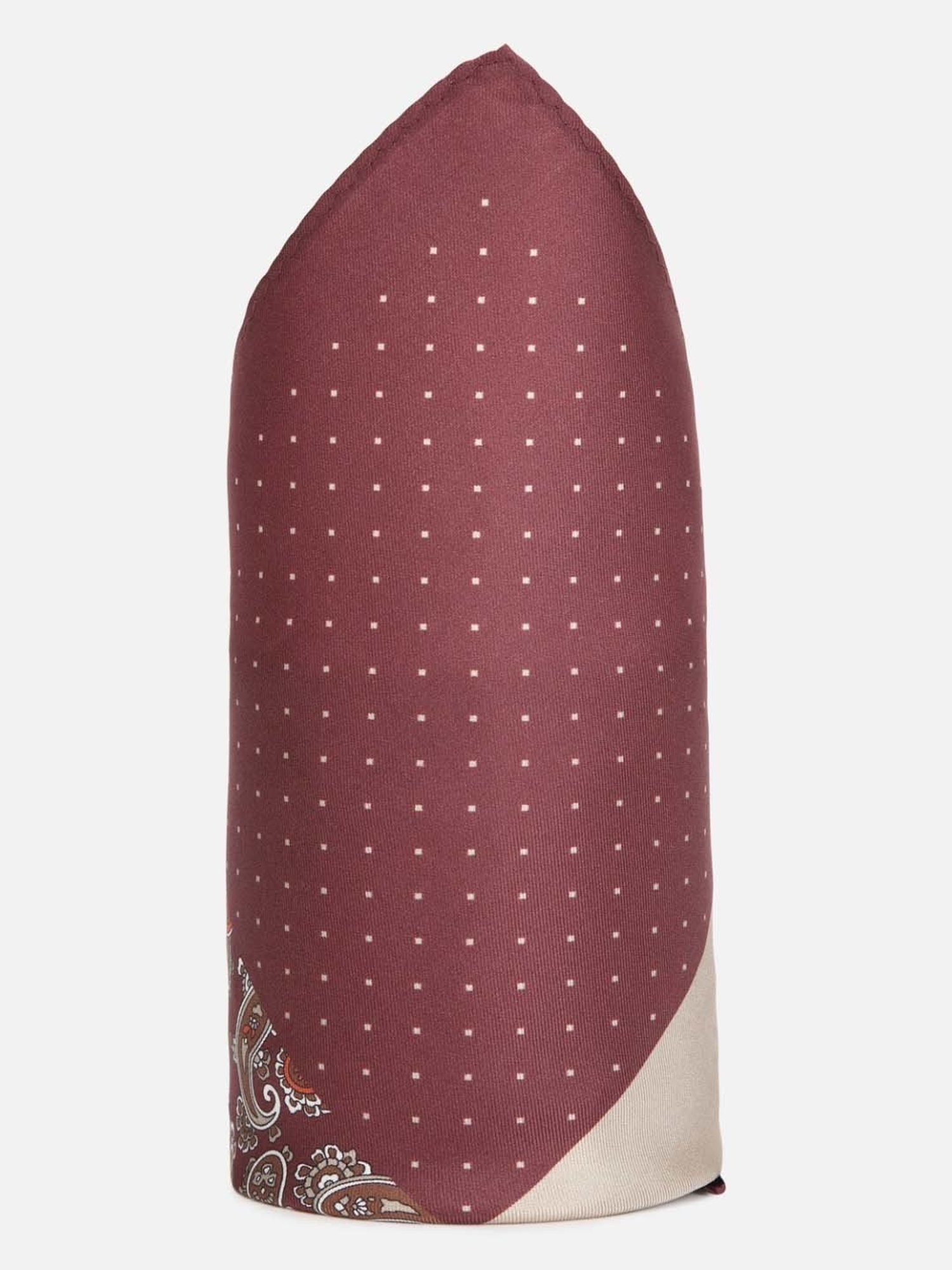 CHOKORE Brown and Yellow Plaid Pocket Square