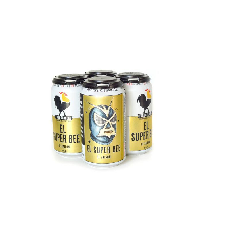 Four Corners El Super Bee De Saison Beer - 4pk/12 fl oz Cans