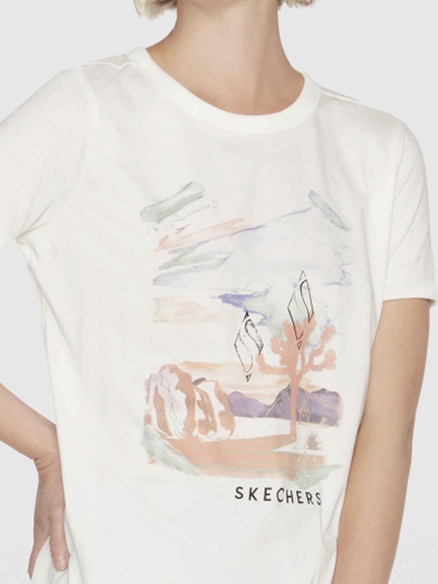 Skechers Cream Graphic Print T-shirt