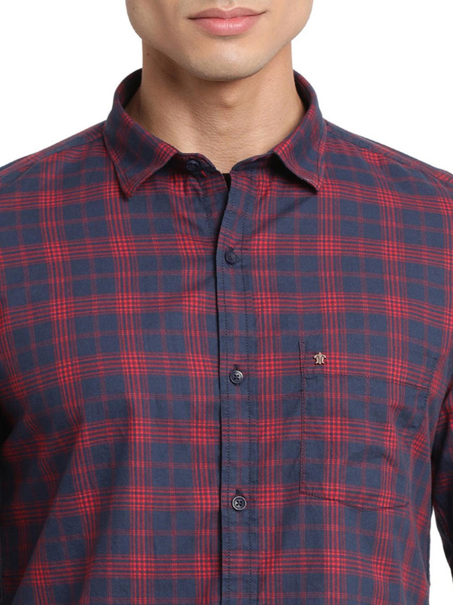 Turtle Multicolored Cotton Slim Fit Checks Shirt