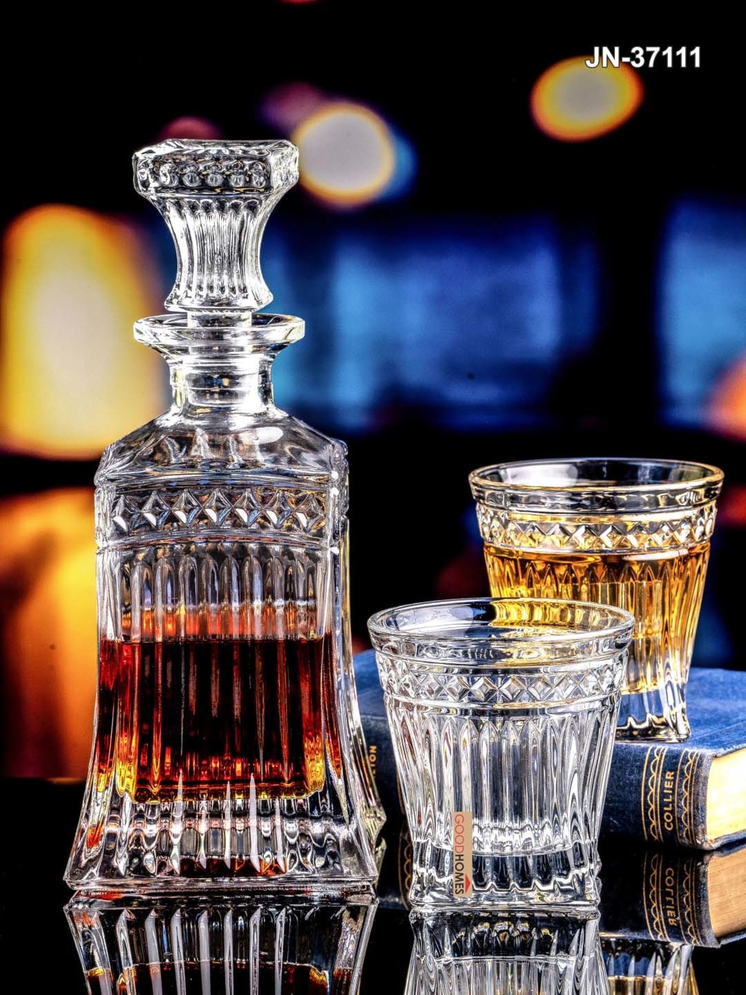 Pure Home and Living Blue Glass Decanter (0.7 L)