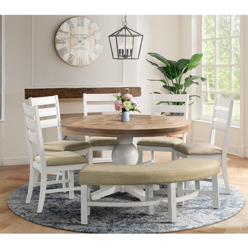 6pc Barrett Round Dining Set White - Picket House Furnishings