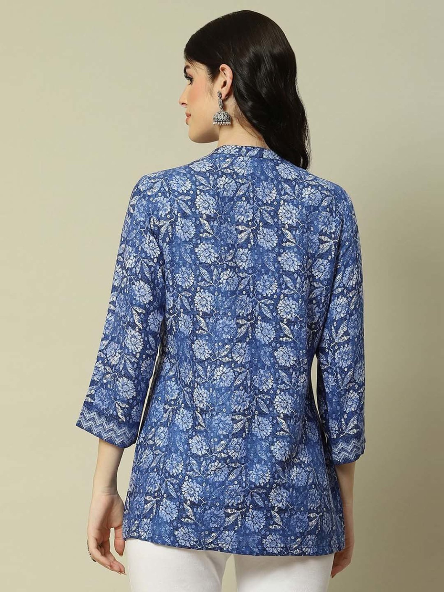 Rangriti Blue Printed Top